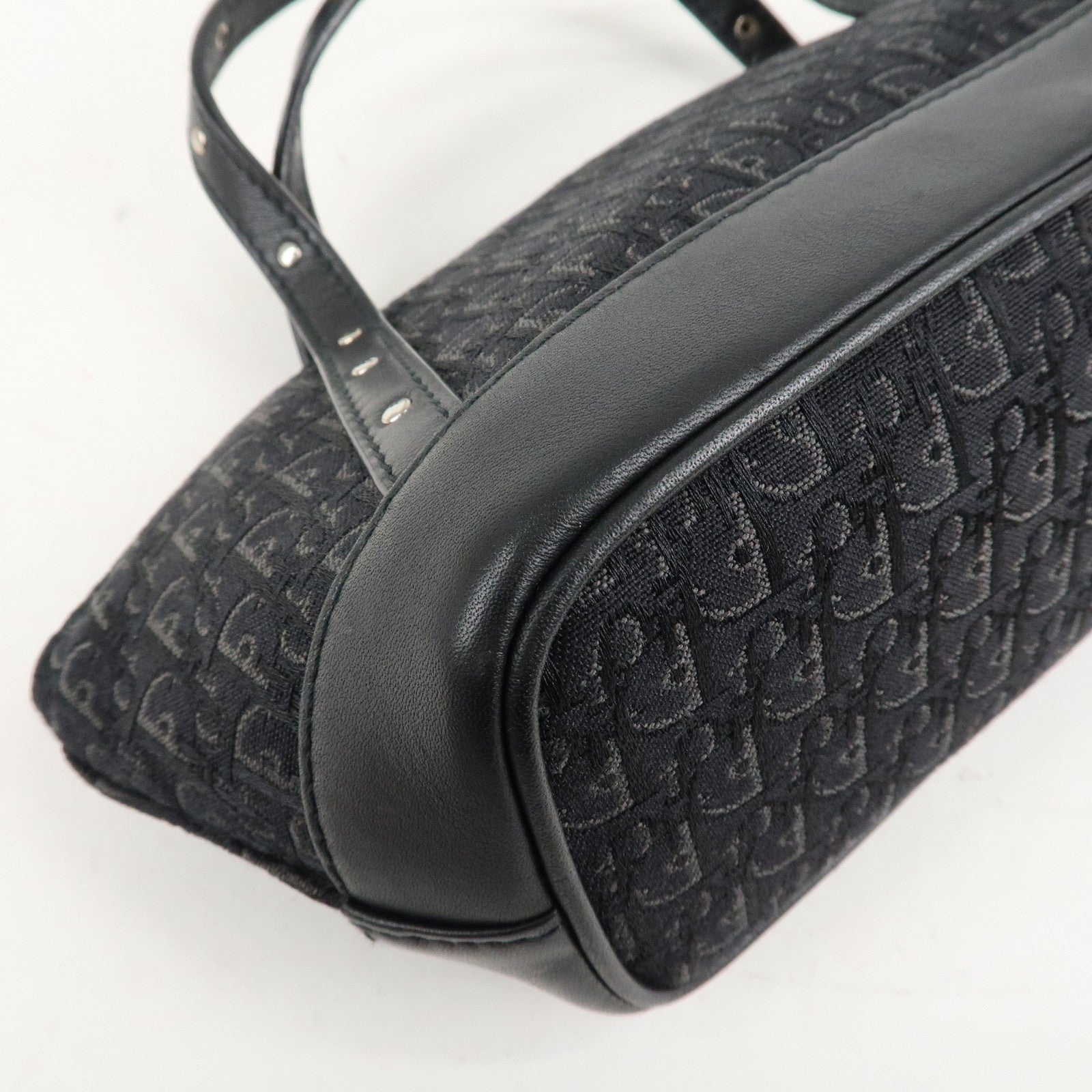 Christian Dior Trotter Canvas Leather Shoulder Bag Hand Bag Black Used