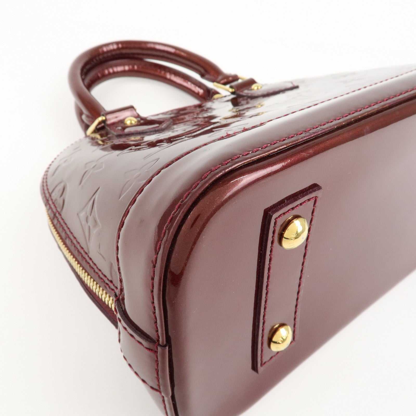Louis Vuitton Monogram Vernis Alma BB Hand Bag Griotte M90231 Used