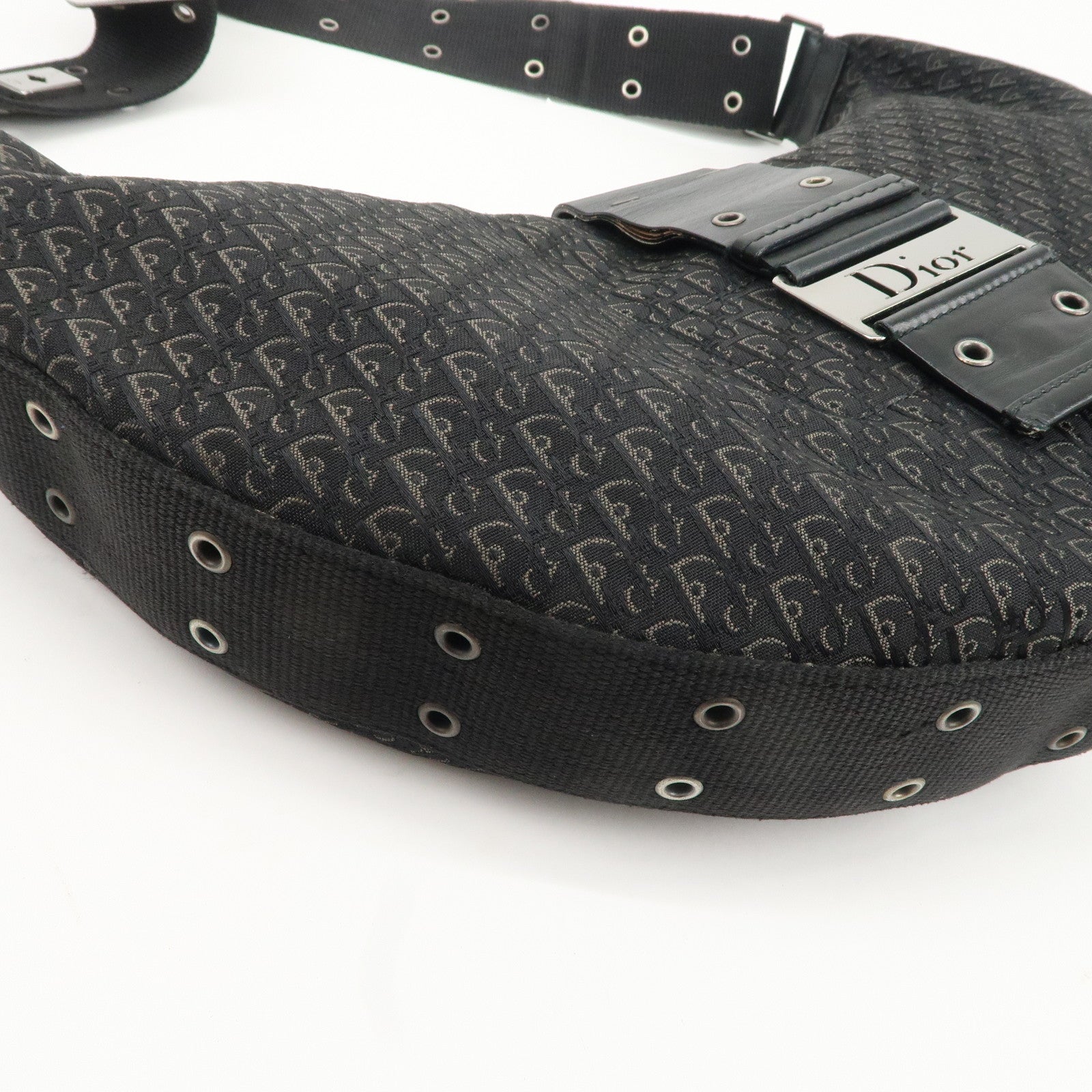 Christian Dior Trotter Street Chic Canvas Leather Shoulder Bag Used
