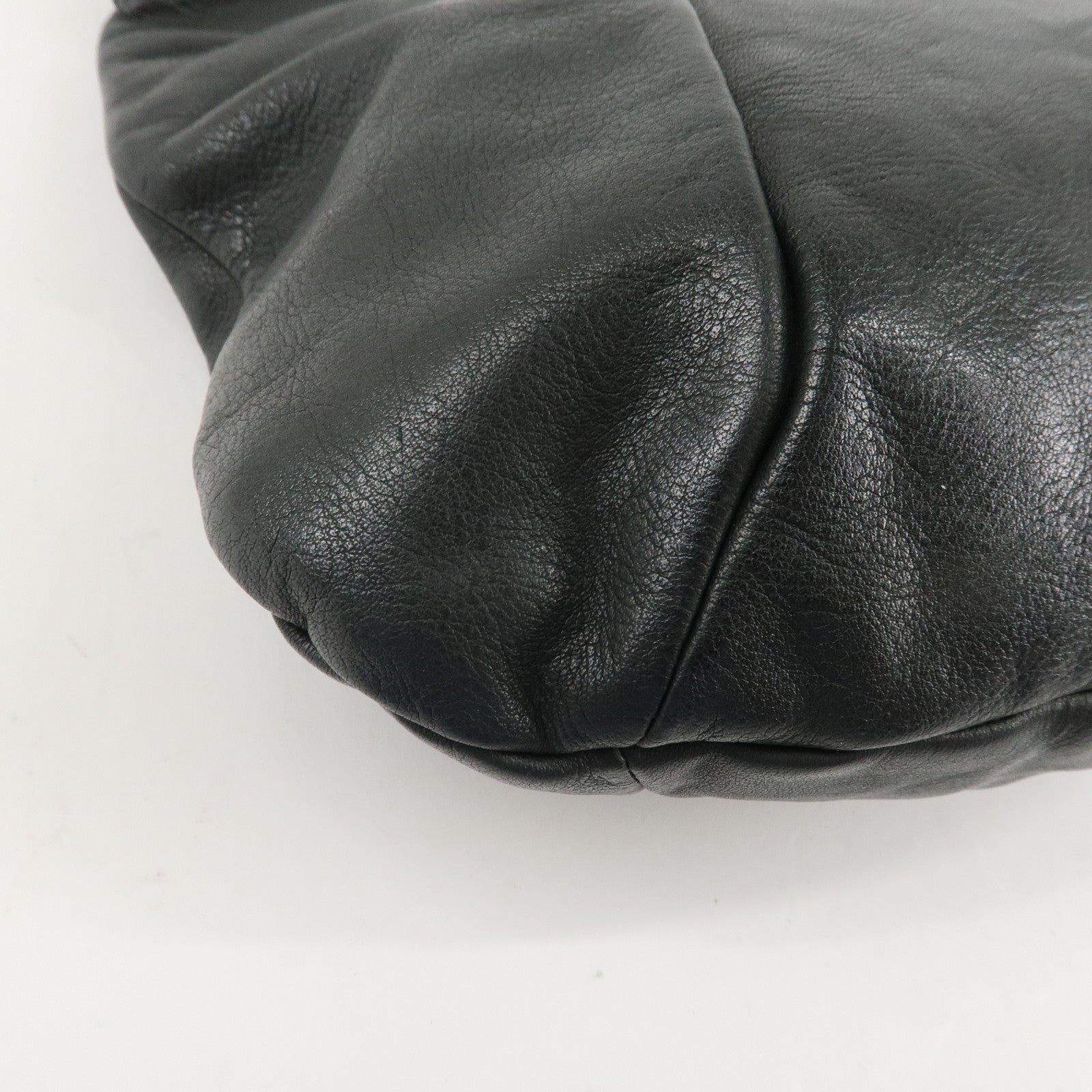 Ferragamo Gancini Leather Shoulder Bag Hand Bag Black Used