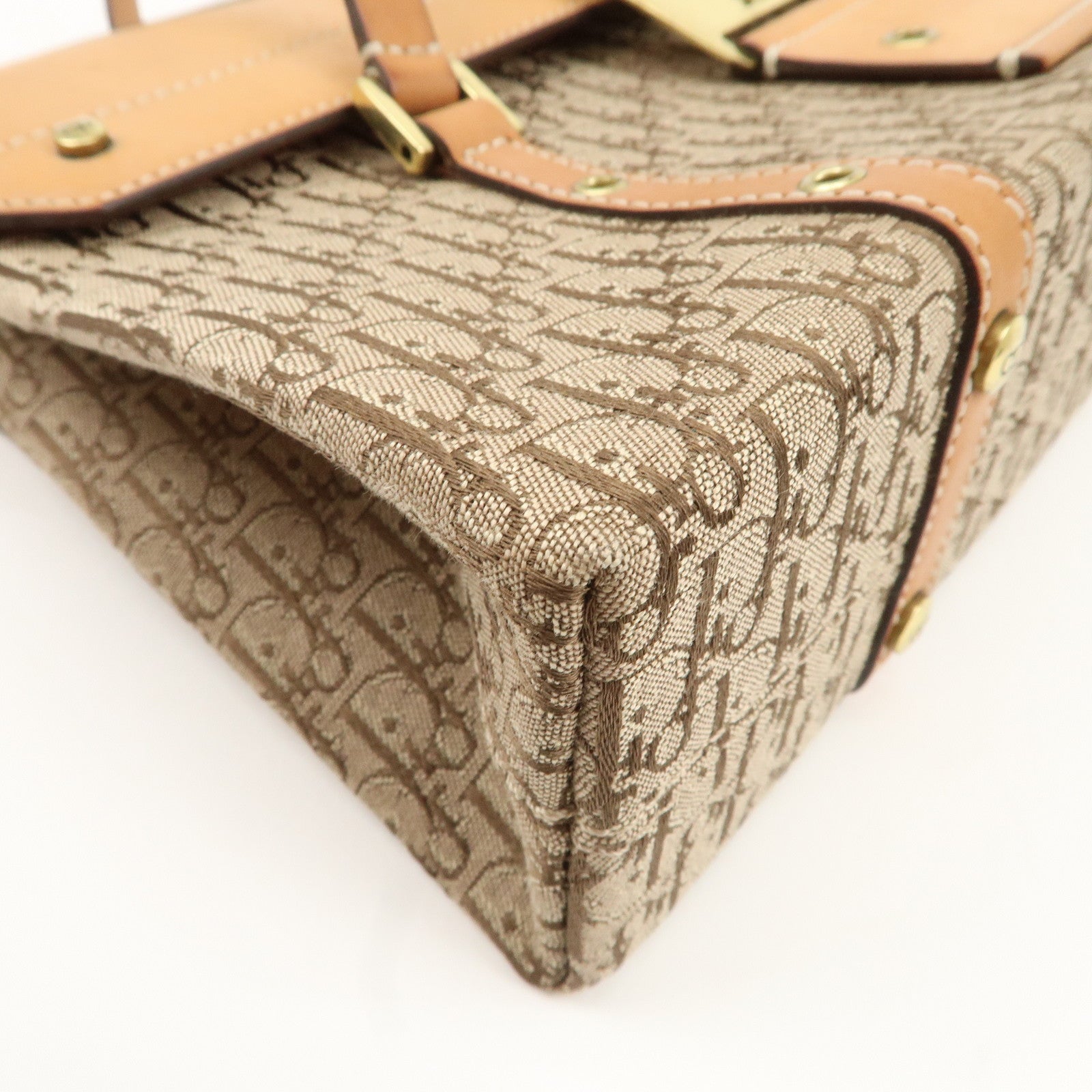 Christian Dior Trotter Street Chic Canvas Leather Shoulder Bag Used