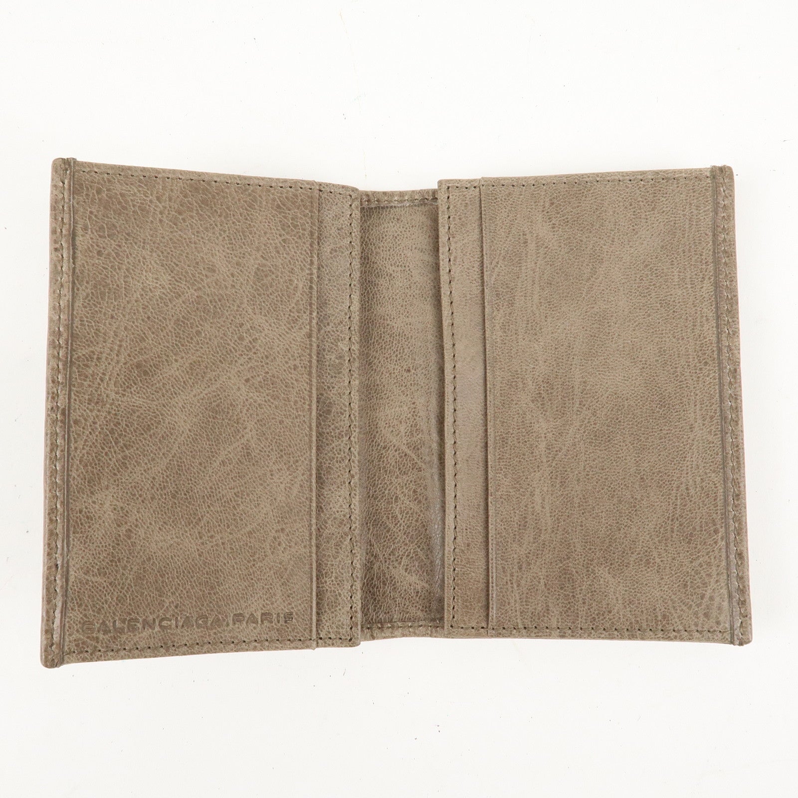 BALENCIAGA Leather Card Case Brown 253050 Used