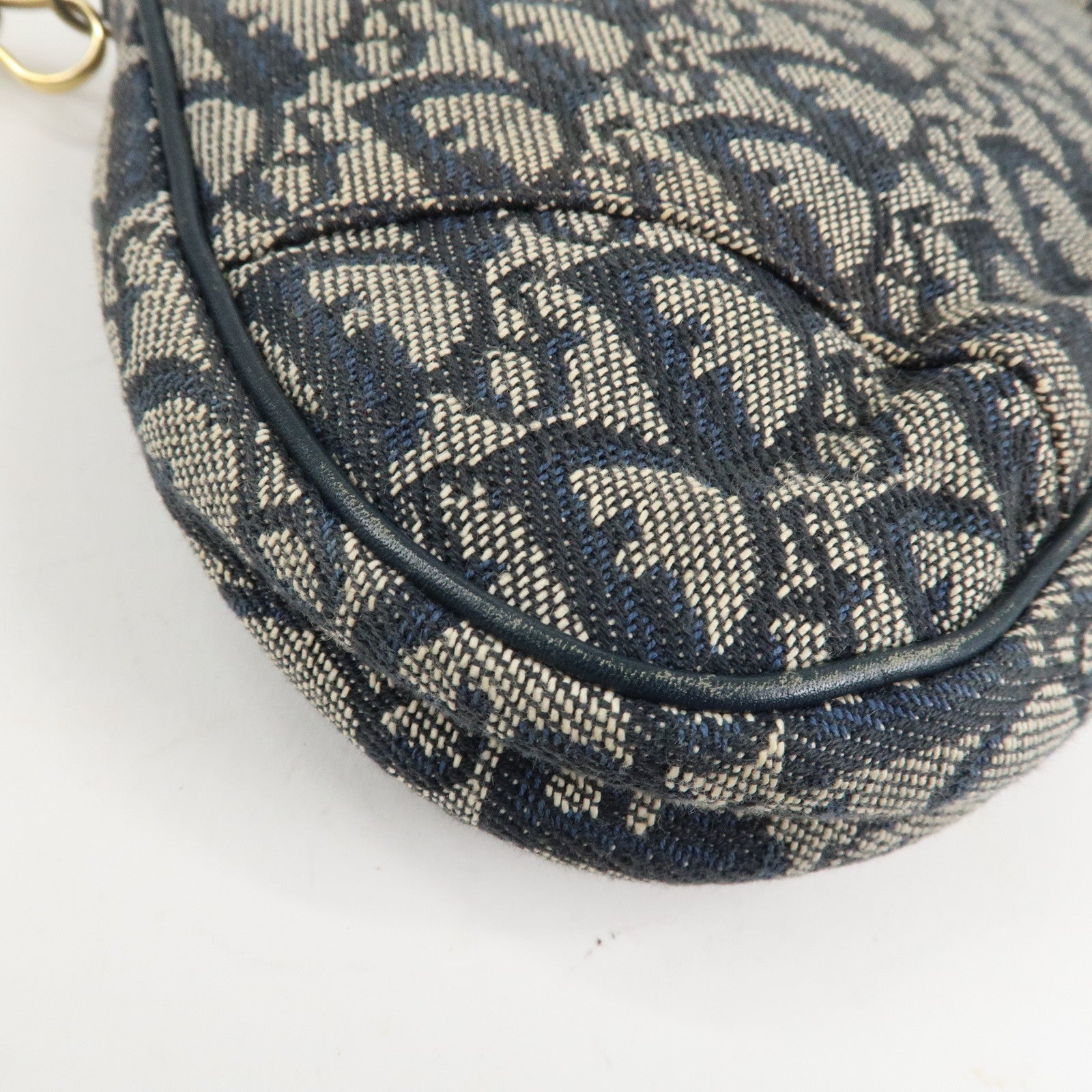 Christian Dior Trotter Canvas Leather Mini Saddle Pouch Hand Bag Used