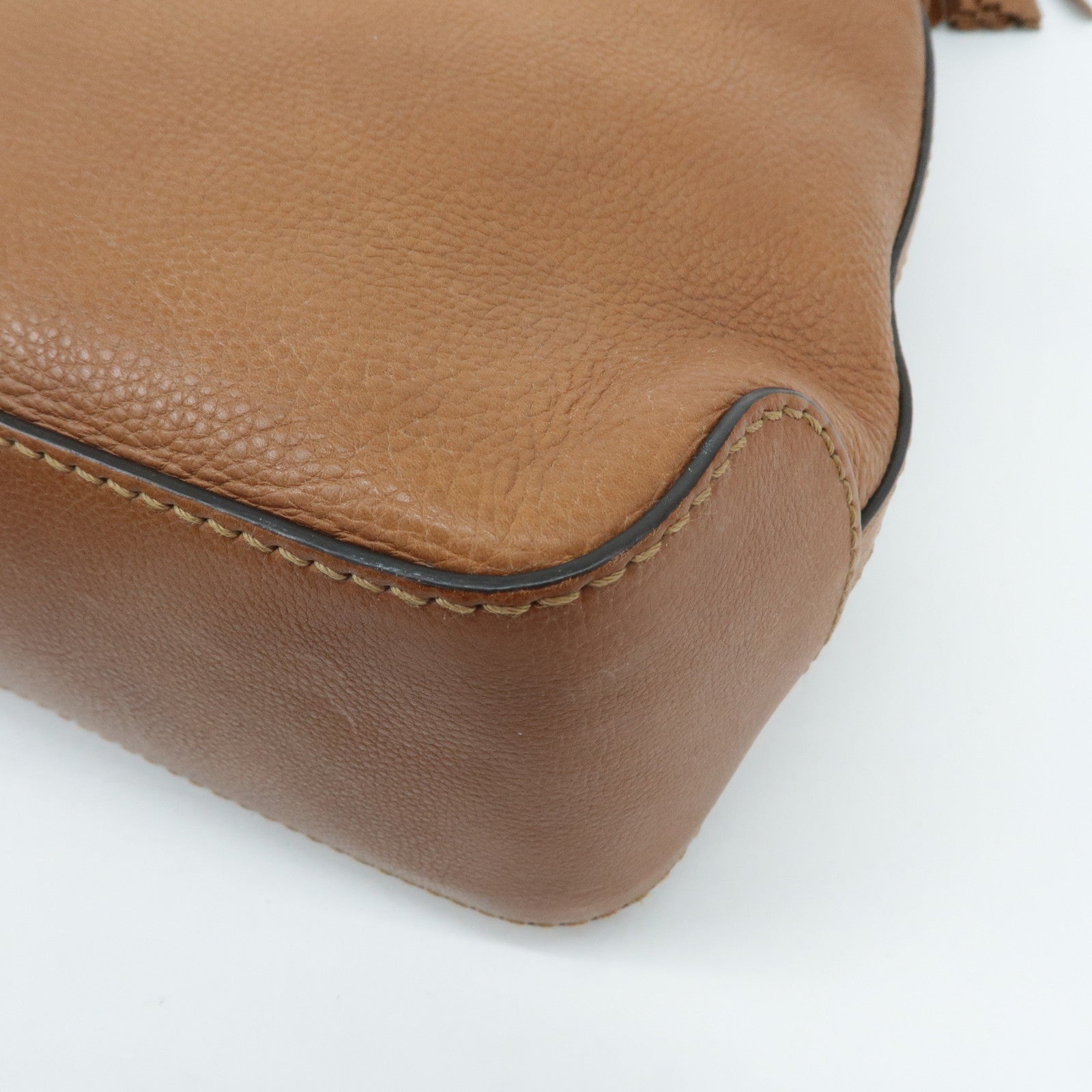 GUCCI Marrakech Leather Shoulder Bag Brown 257026 Used