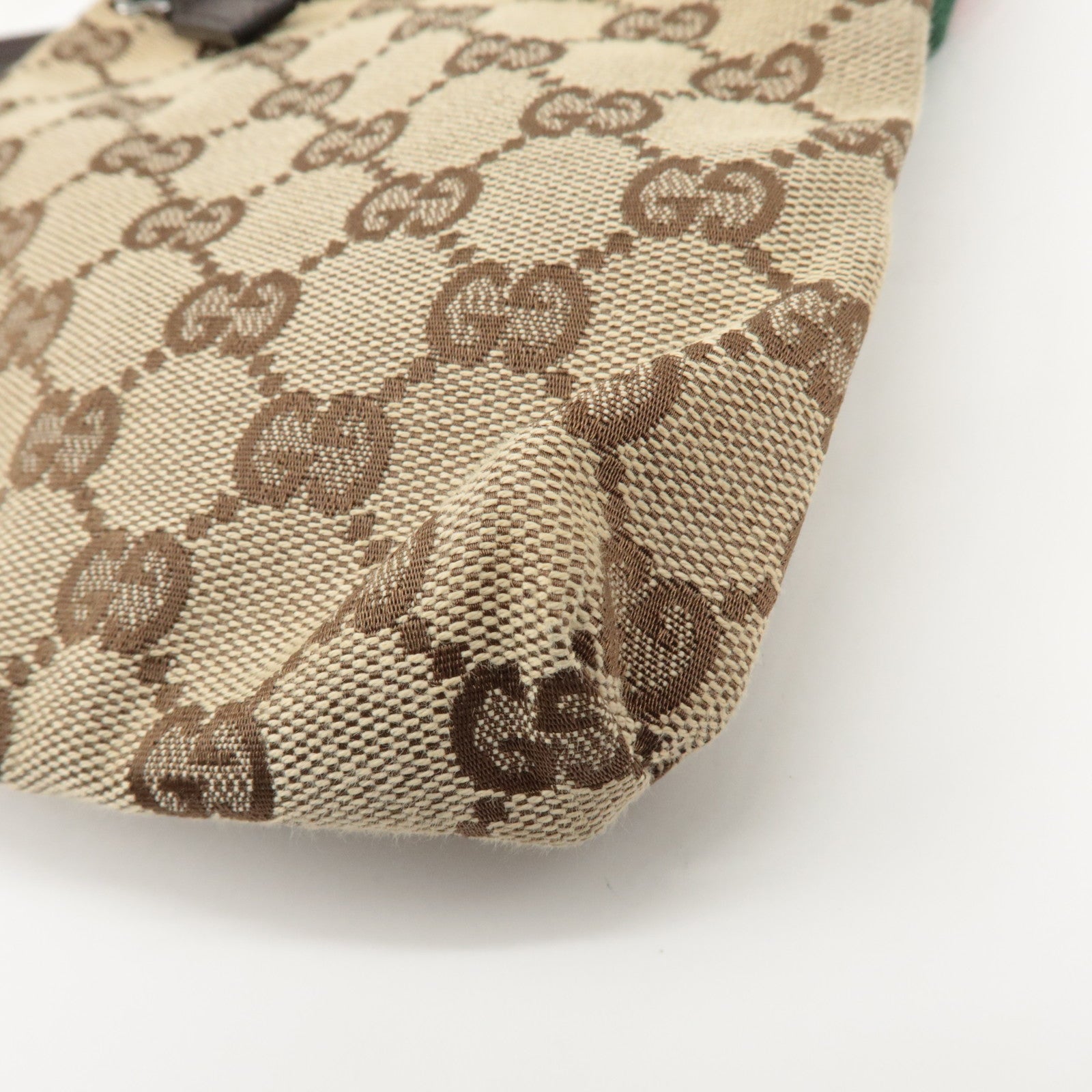 GUCCI GG Canvas Leather Waist Bag Crossbody Bag Beige Brown 28566 Used