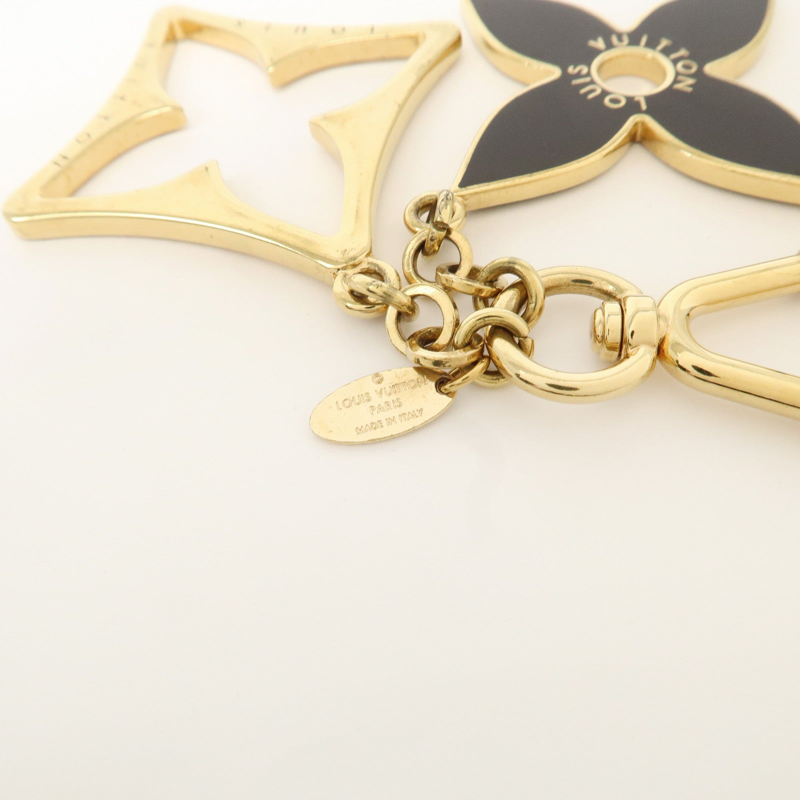 Louis Vuitton Porte Cles Puzzle Bag Charm Gold Dark Brown M65218 Used