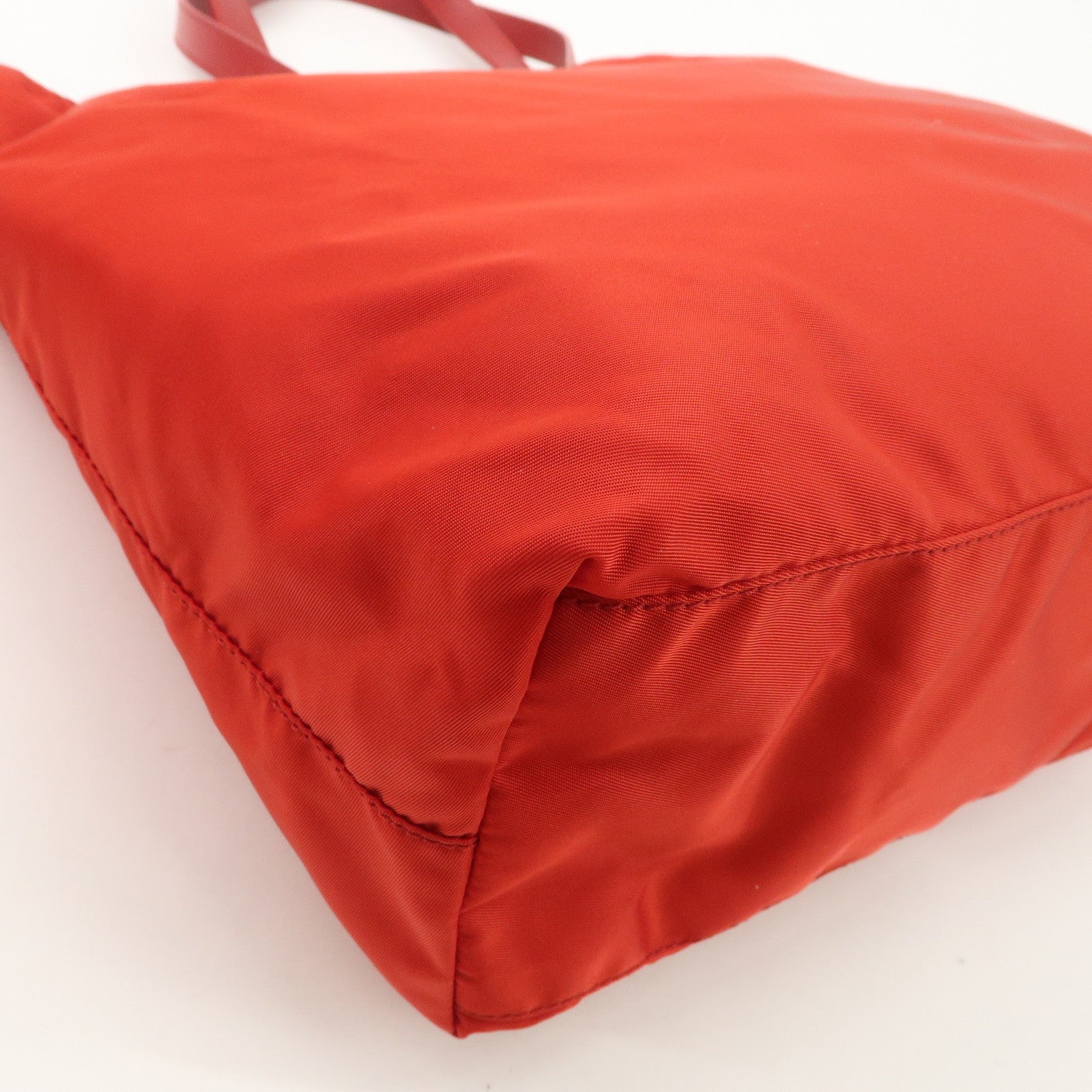 AuthenticPRADA Nylon Leaather Panda Tote Bag Shoudler Bag Red BR4249 Used