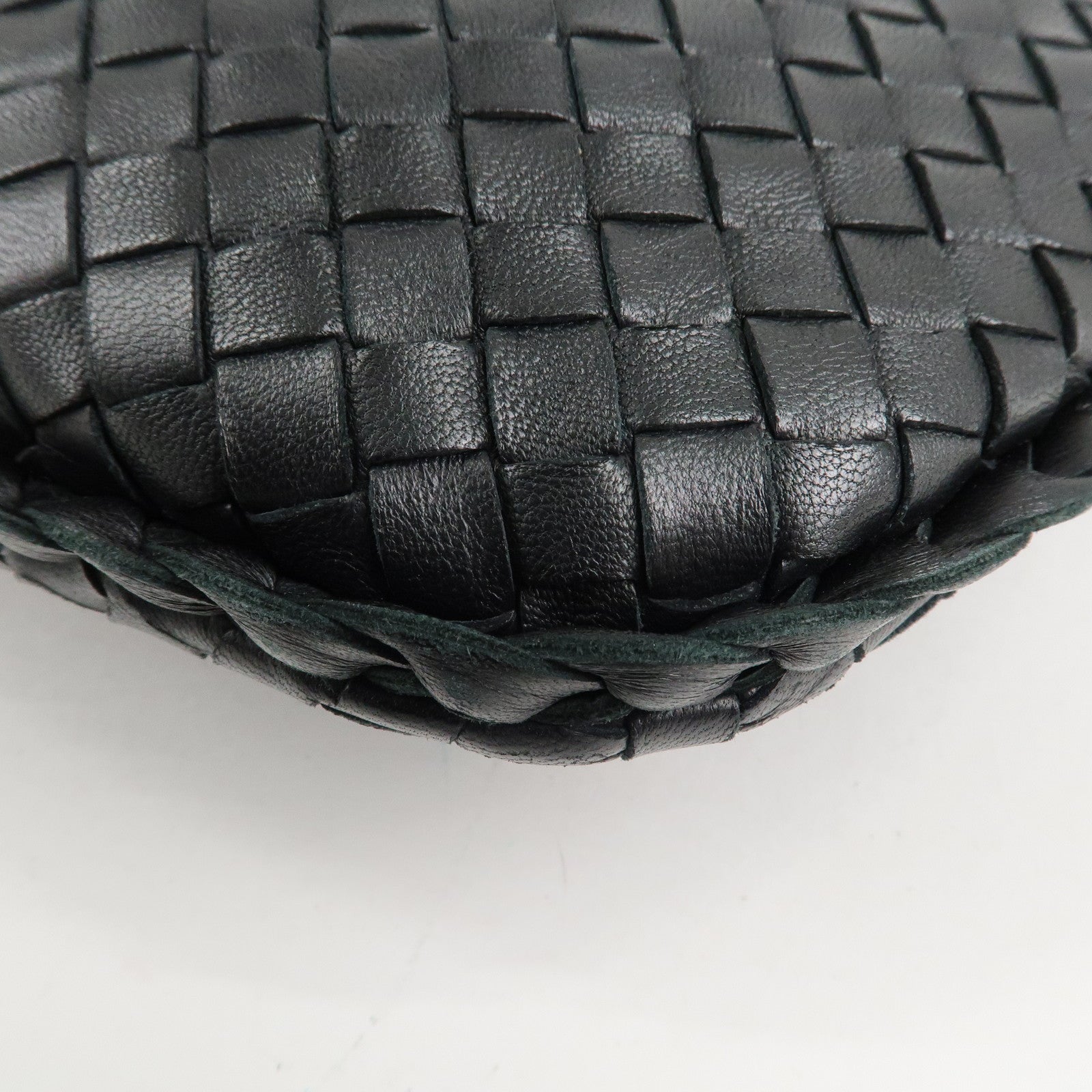 BOTTEGA VENETA Hobo Intrecciato Leather Shoulder Bag Black 115653 Used