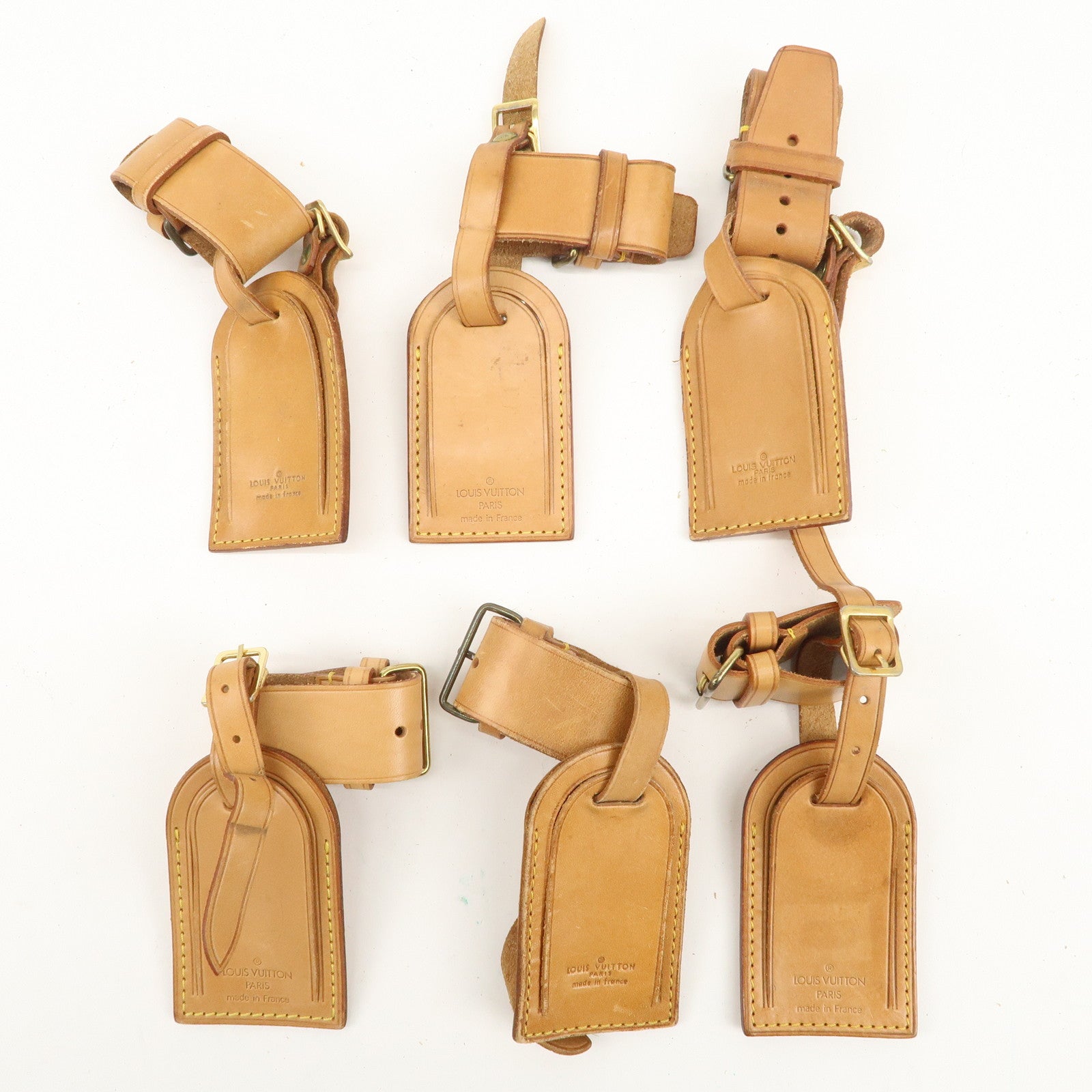 Louis Vuitton Set of 20 Leather Name Tag & Poignet Natural Used