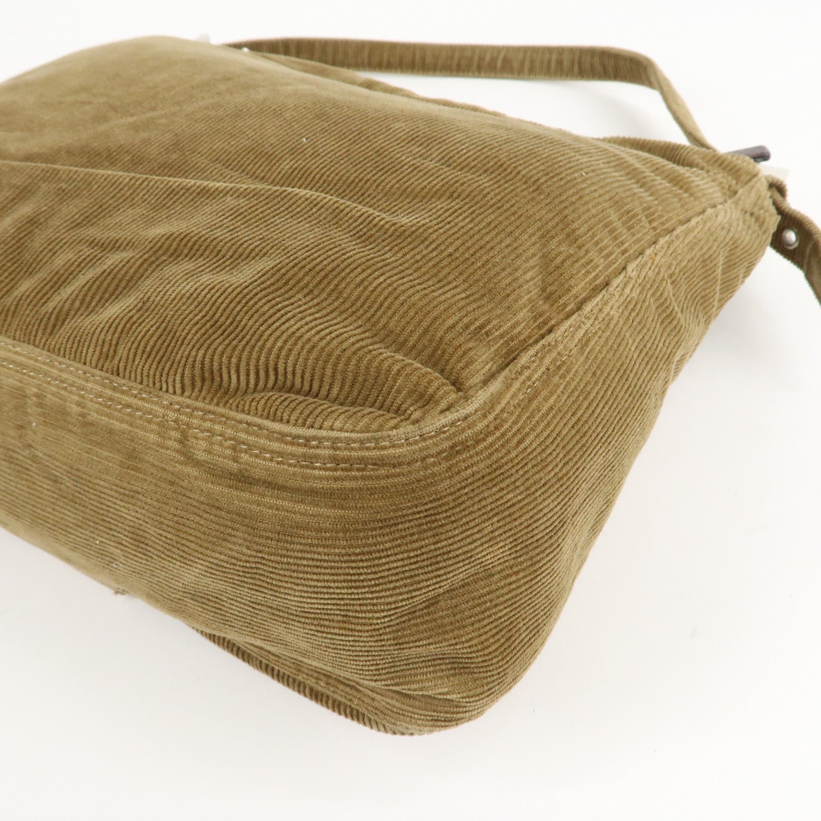 FENDI Corduroy Shoulder Bag Hand Bag Brown Used