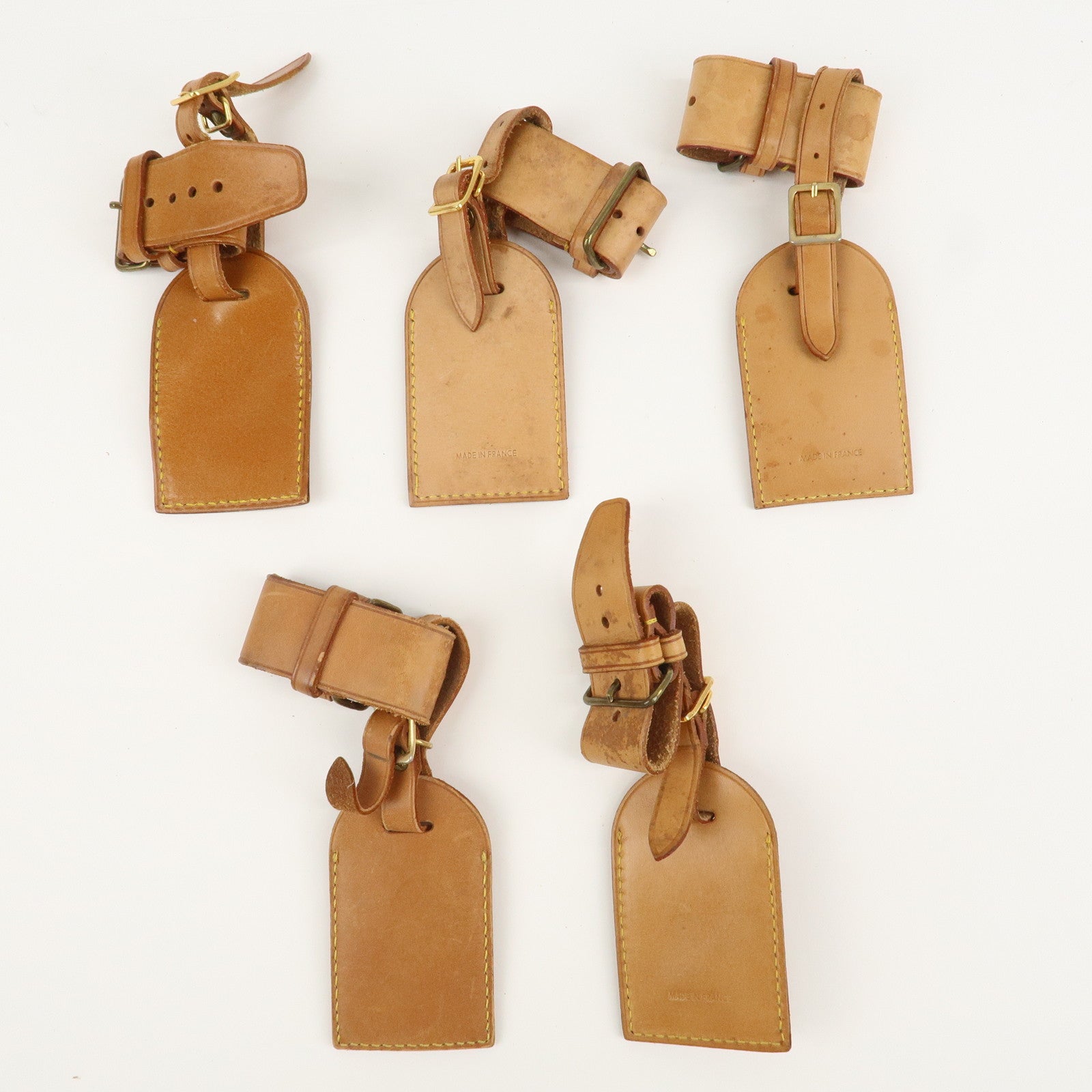 Louis Vuitton Set of 20 Name Tag & Poignet Leather Beige Used