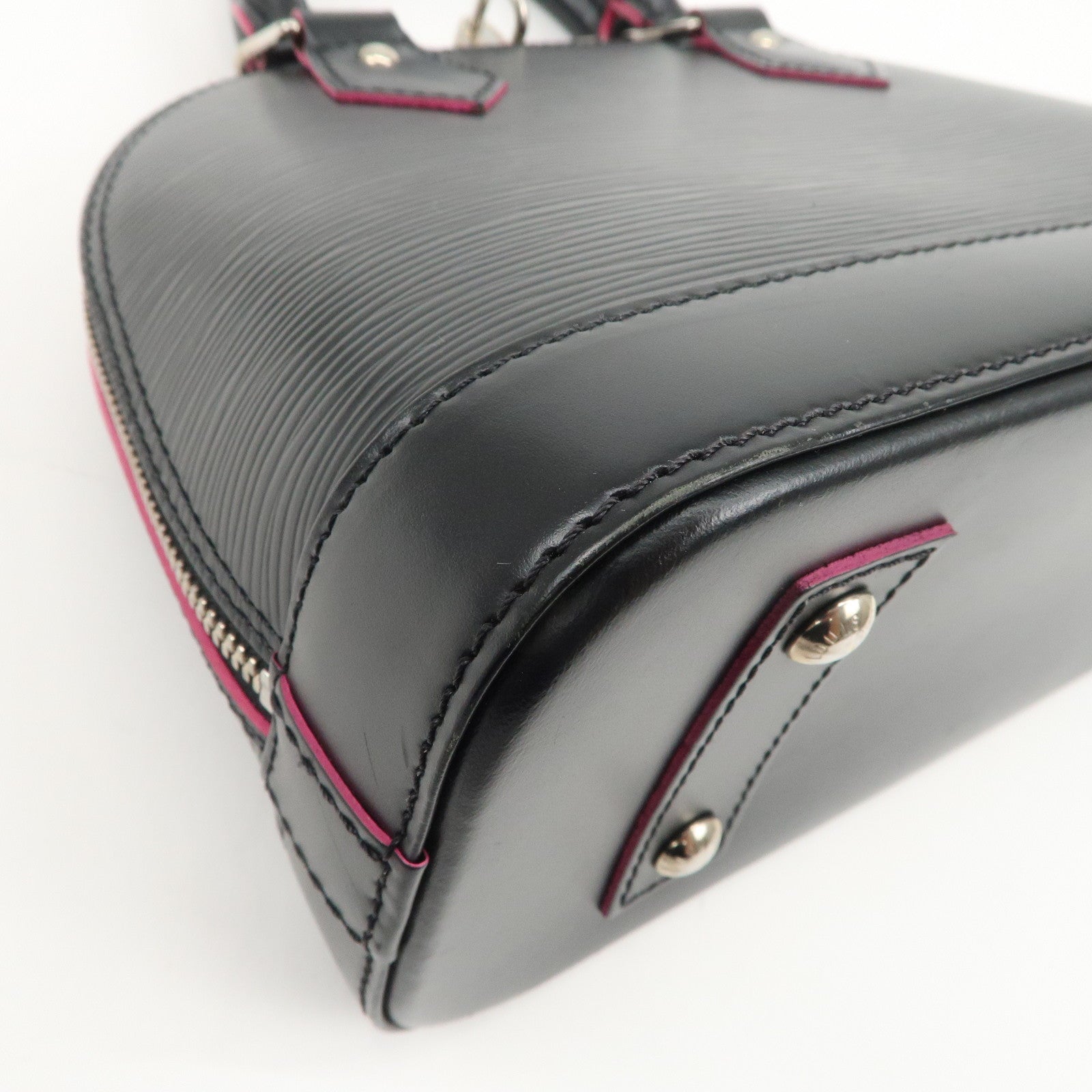 Louis Vuitton Epi Alma BB 2Way Shoulder Bag Noir Pink M54160 Used