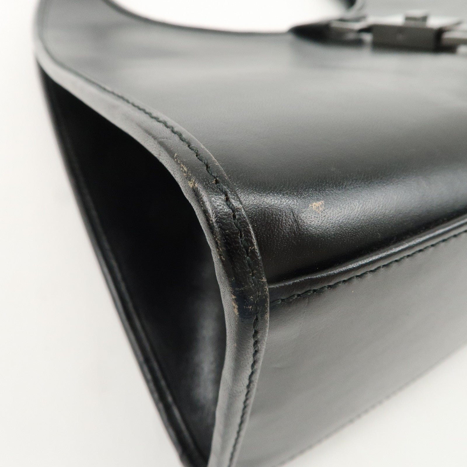 GUCCI Jackie Leather Shoulder Bag Hand Bag Black 002-1067 Used