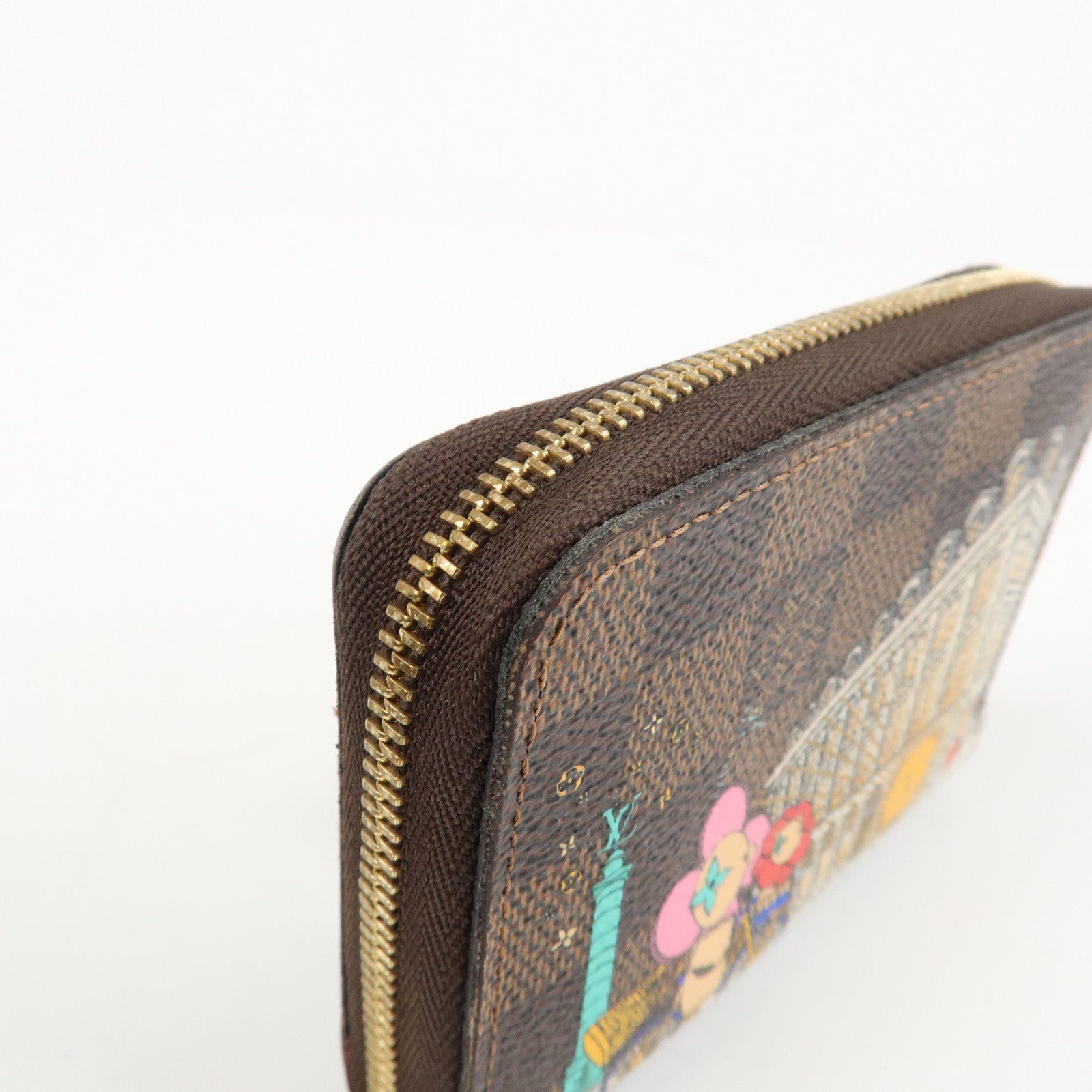 Louis Vuitton Damier Zippy Coin Purse Vivienne Brown N63552 Used