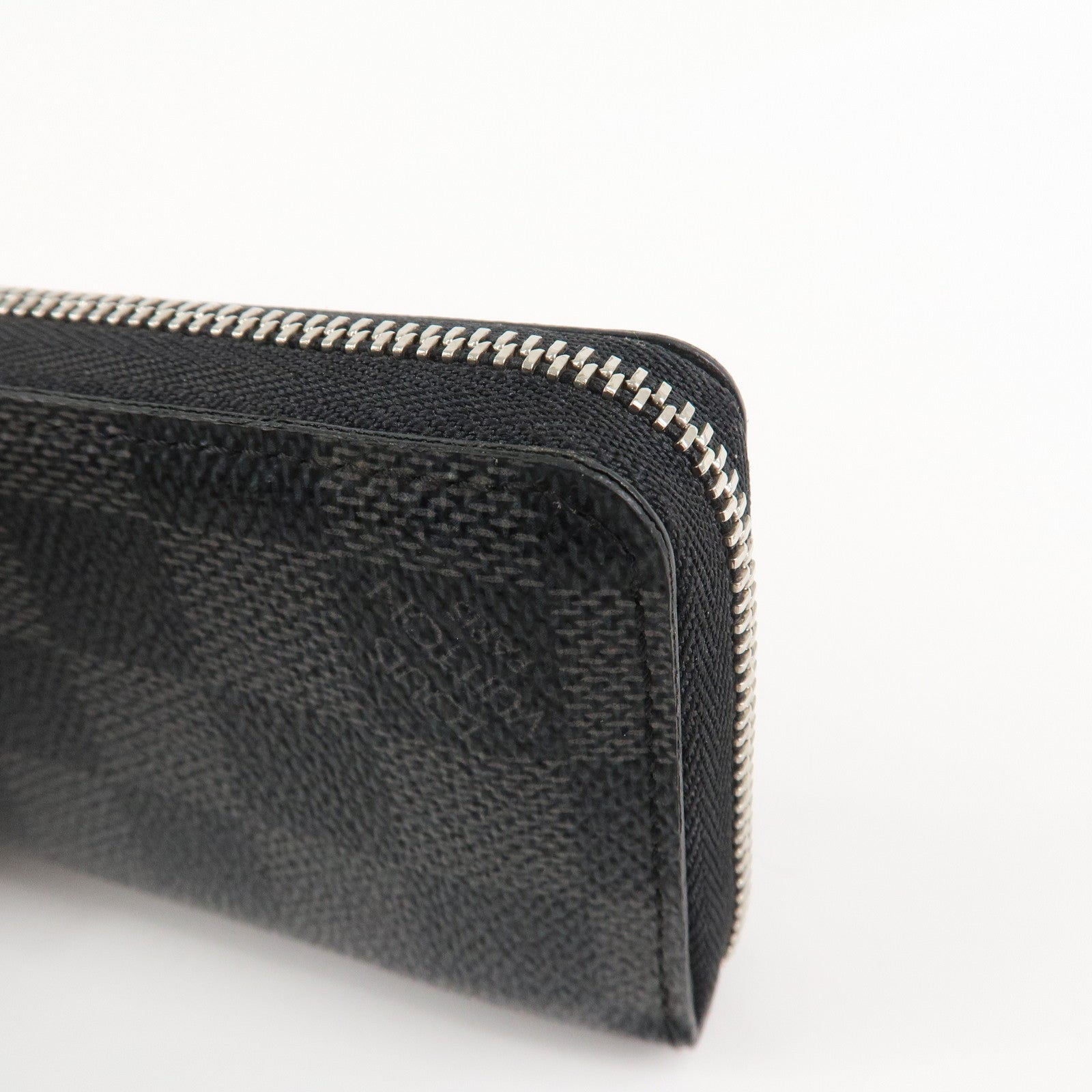Louis Vuitton Damier Graphite Zippy Coin Purse Coin Case N63076 Used