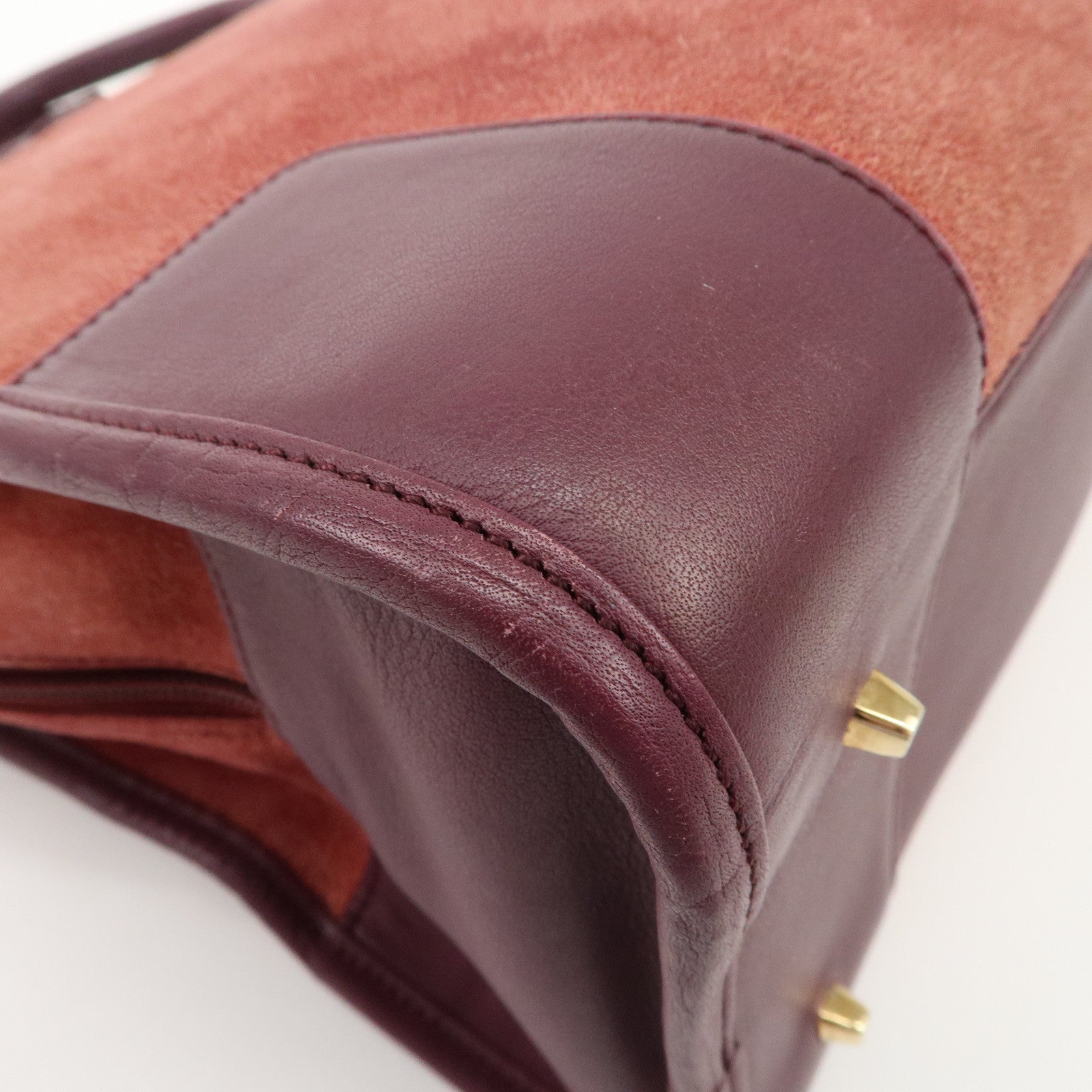 LOEWE Anagram Suede Leather Amazona 32 Hand Bag Pink Purple Used