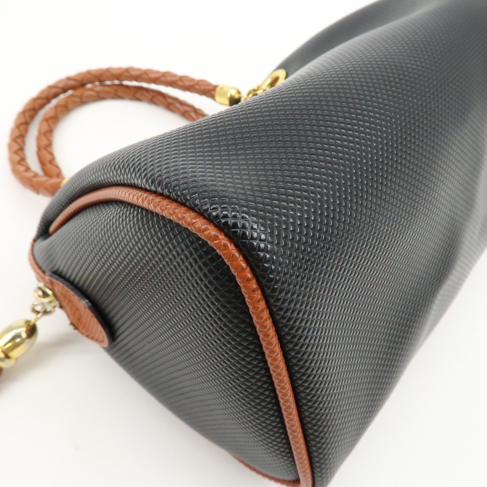 BOTTEGA VENETA Intrecciato PVC Leather Marco Polo Tassel Hand Bag Used