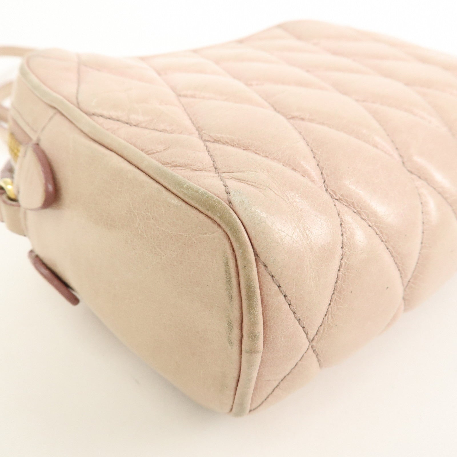 MIU MIU Leather Shoulder Bag Crossbody Bag Light Pink 5BH543
