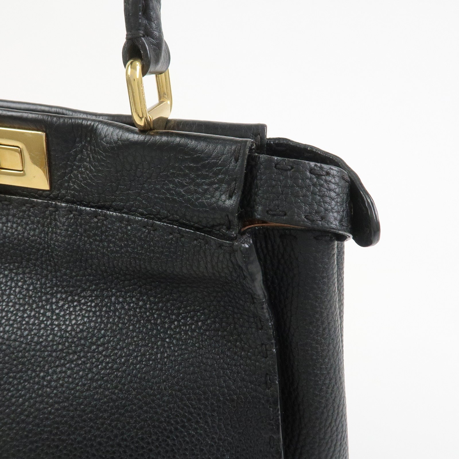 FENDI Selleria Peekaboo Leather 2Way Bag Hand Bag Shoulder Bag