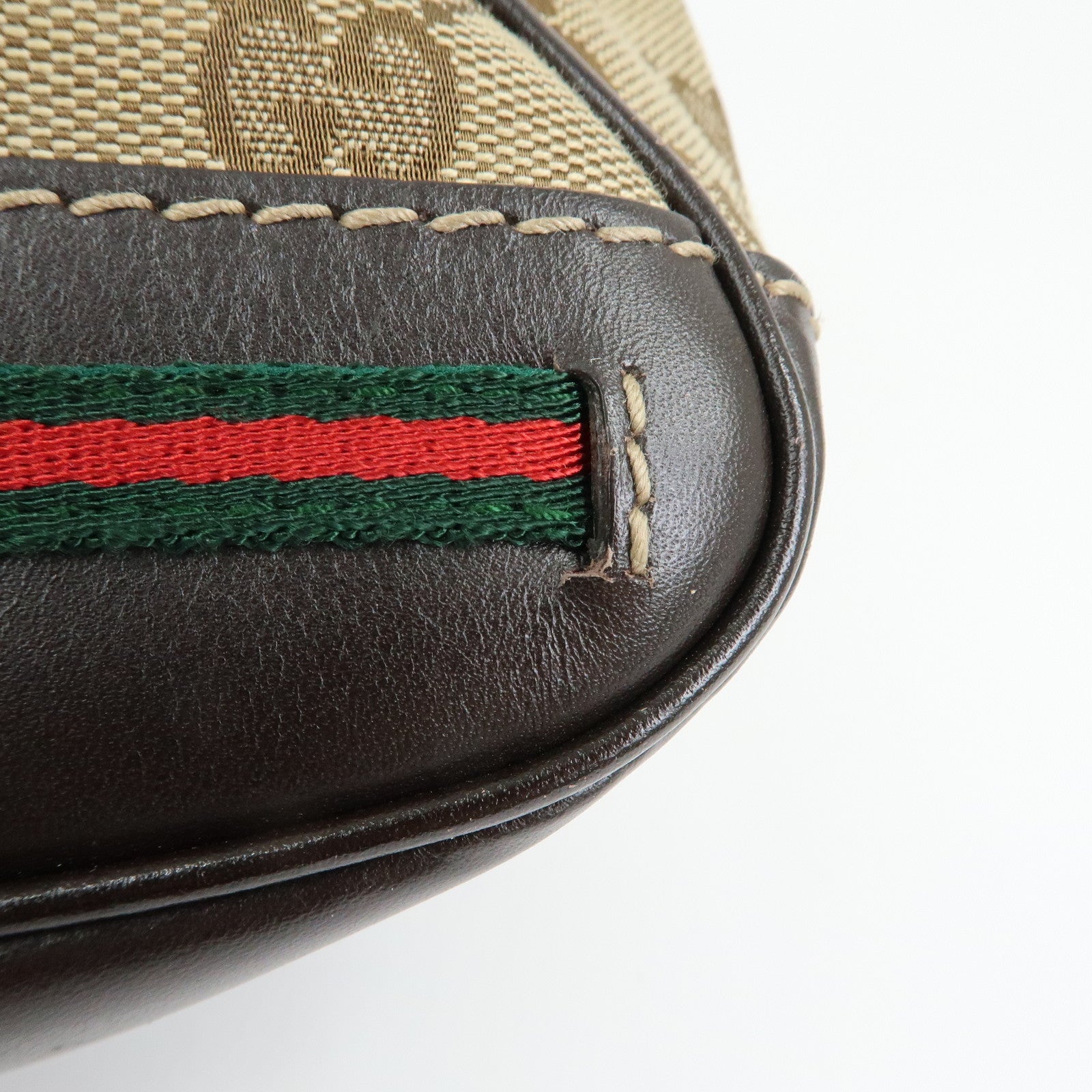 GUCCI Mayfair Sherry GG Canvas Leather Shoulder Bag Beige 269893