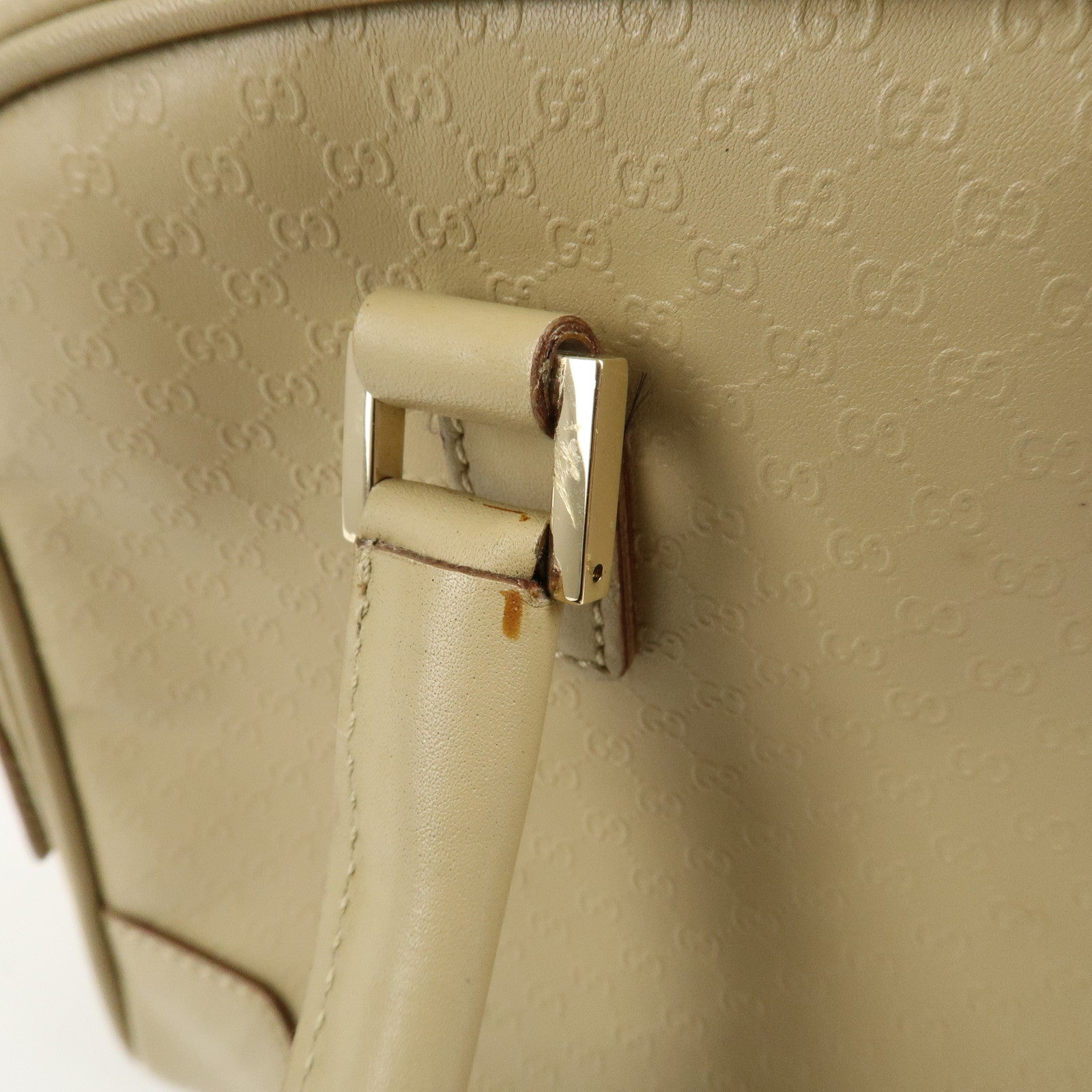 GUCCI Micro Guccissima Leather Hand Bag Beige 000.0852.2123 Used