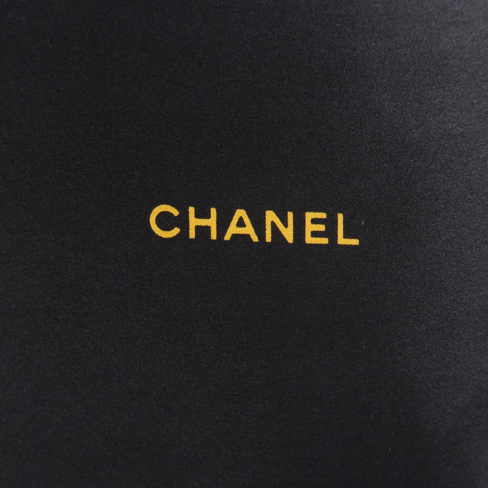 CHANEL Silk 100 % Scarf COCO Mark Black Multicolor Used