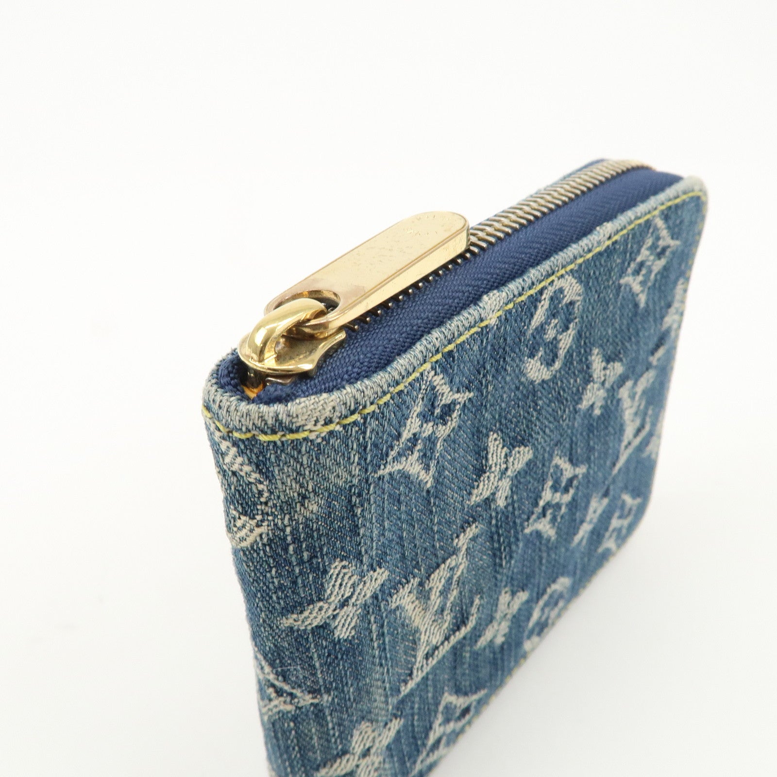 Louis Vuitton Monogram Denim Mini Zippy Wallet M95342 Blue Used