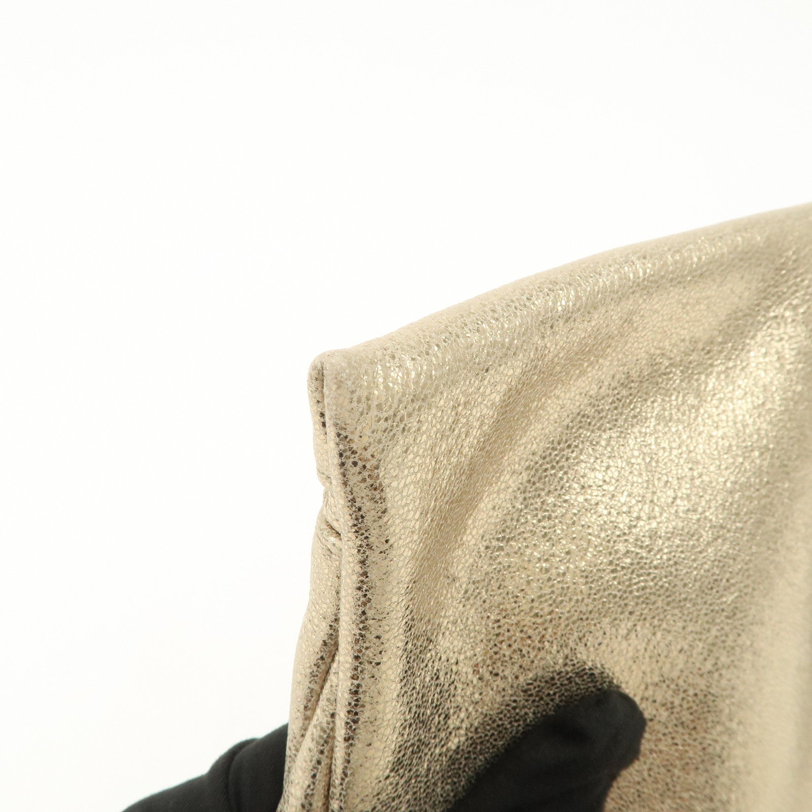 JIMMY CHOO Star Studs Leather Clutch Bag Gold Used