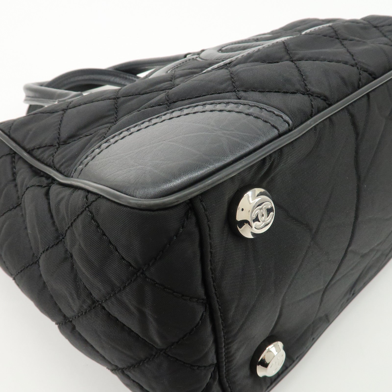 CHANEL Paris New York Wild Stitch Nylon Leather Coco Mark Tote Bag Used