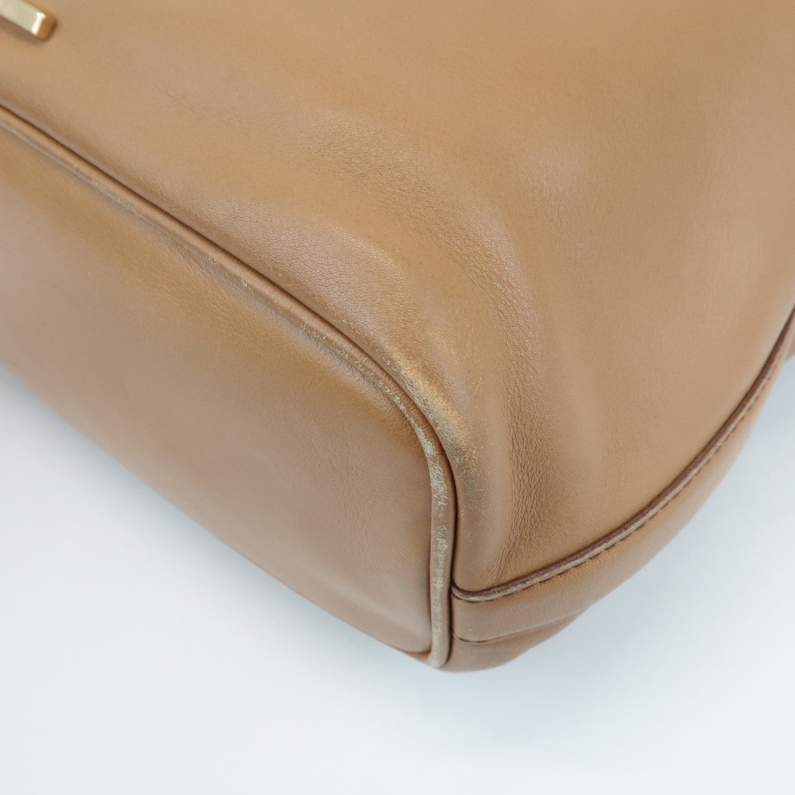 GUCCI Leather One Shoulder Bag Beige 001.4288 Used