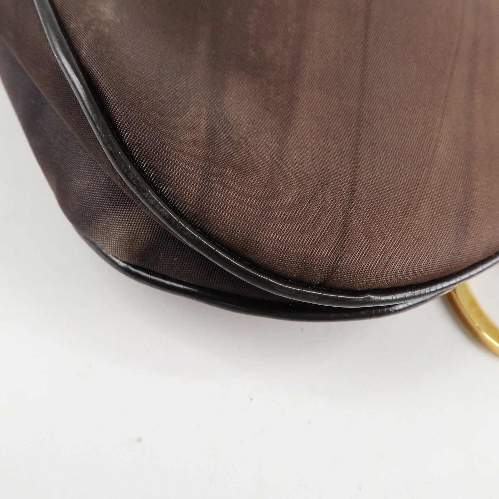 Christian Dior Nylon Canvas Patent Leather Saddle Bag Shoulder Bag Used