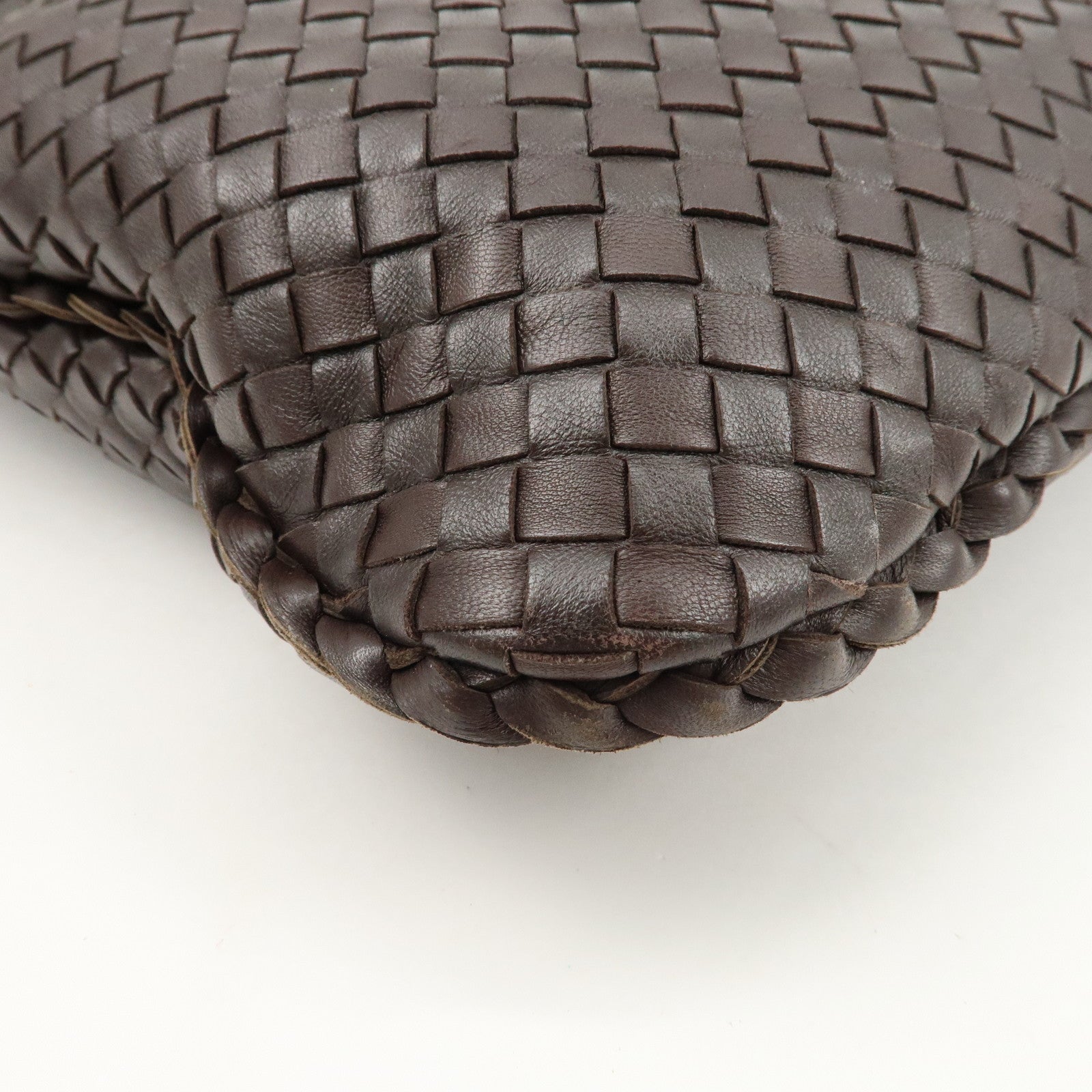BOTTEGA VENETA Hobo Intrecciato Leather Shoulder Bag Brown 115654 Used