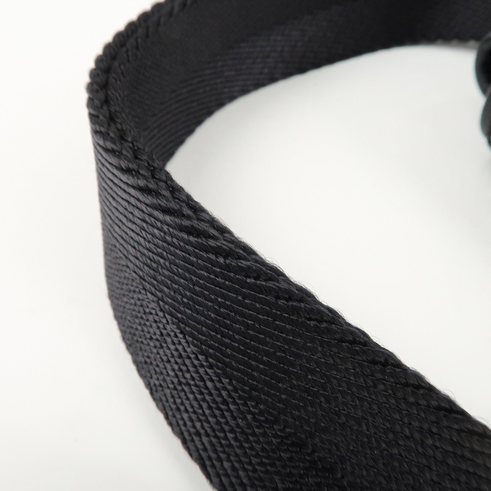 CELINE Macadam Canvas Leather Shoulder Bag Black Used