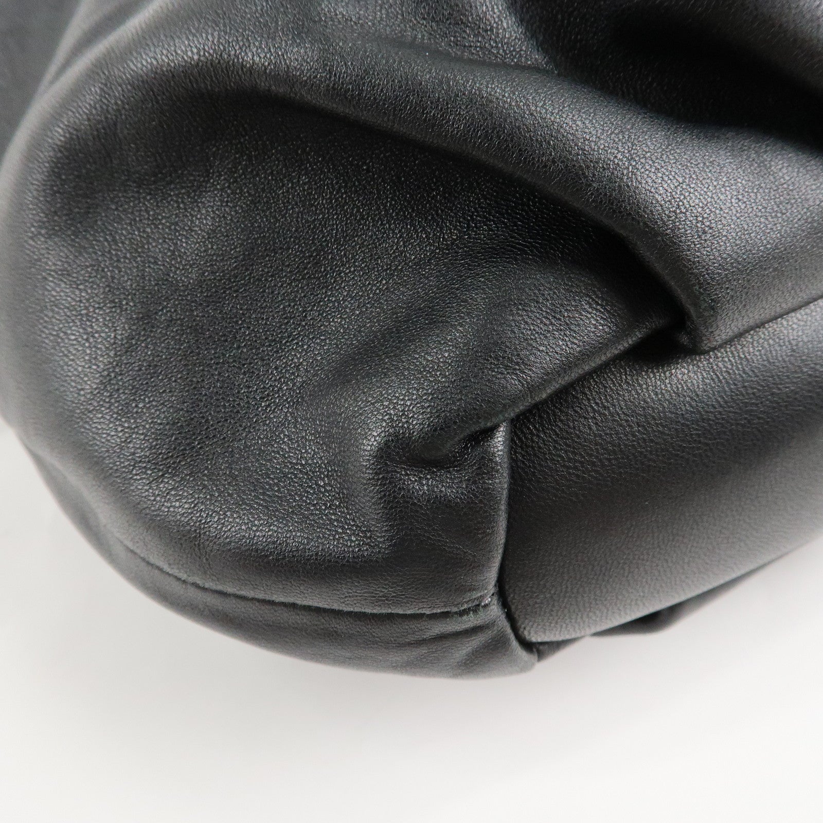 PRADA Leather Chain One-Shoulder Bag Black Gold Hardware Used