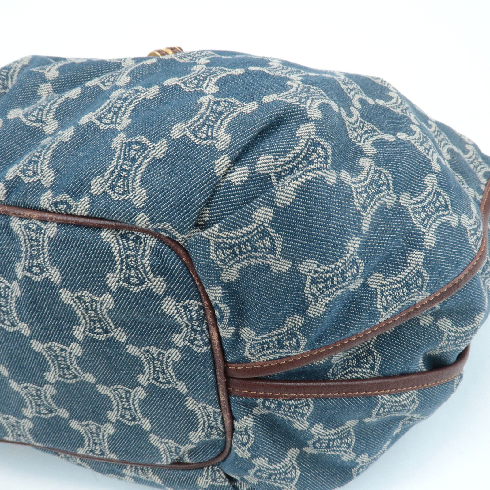 CELINE Macadam Denim Leather Bitter Sweet Shoulder Bag Used