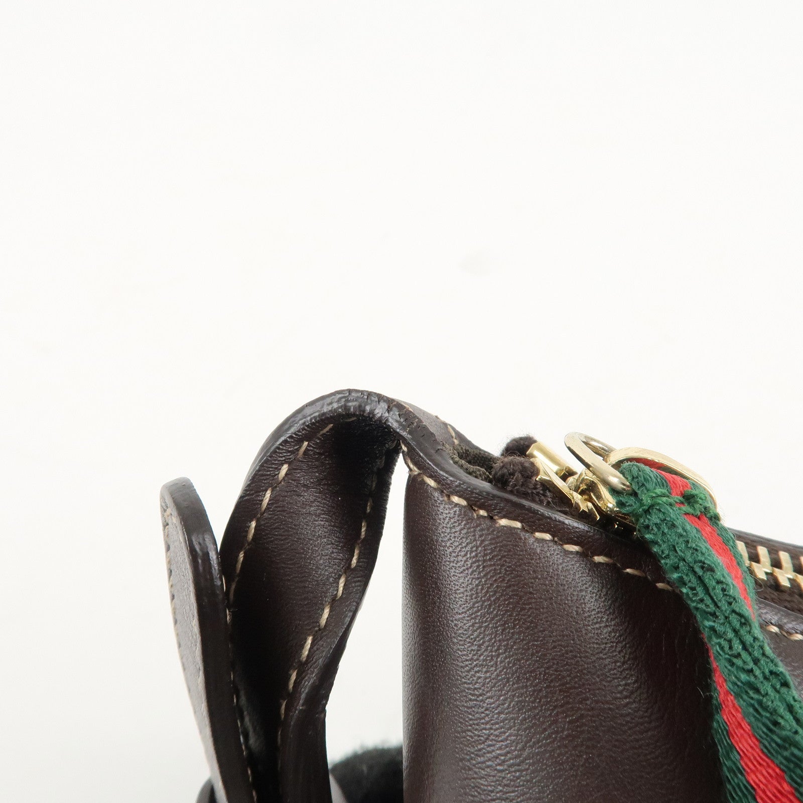 GUCCI Sherry GG Canvas Leather Shoulder Bag Beige Brown 224093 Used
