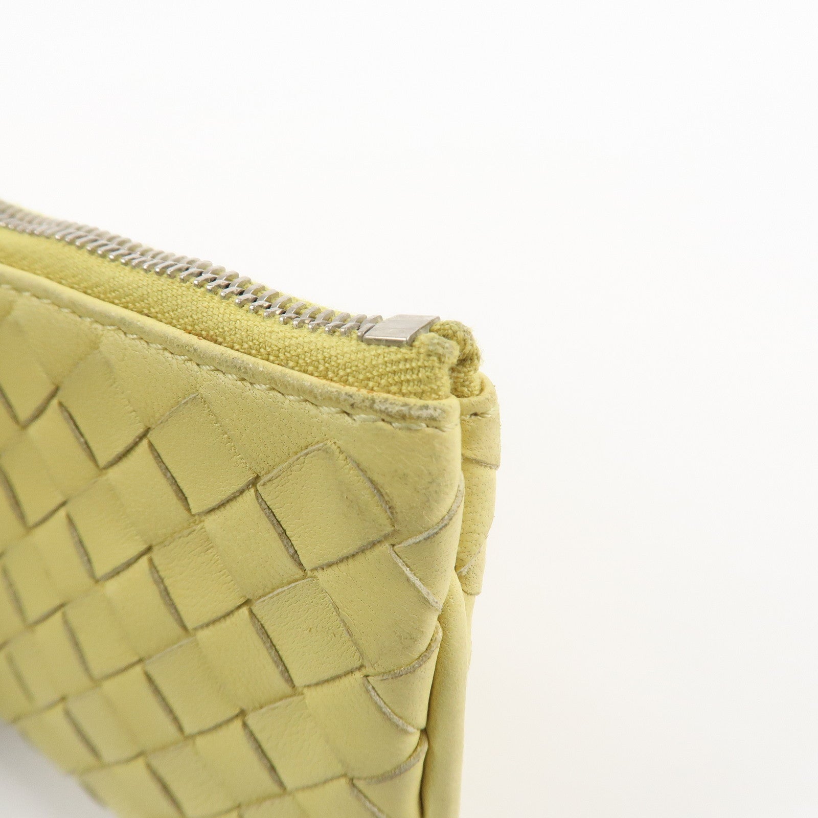 BOTTEGA VENETA Intrecciato Leather Coin Case Yellow 131232 Used