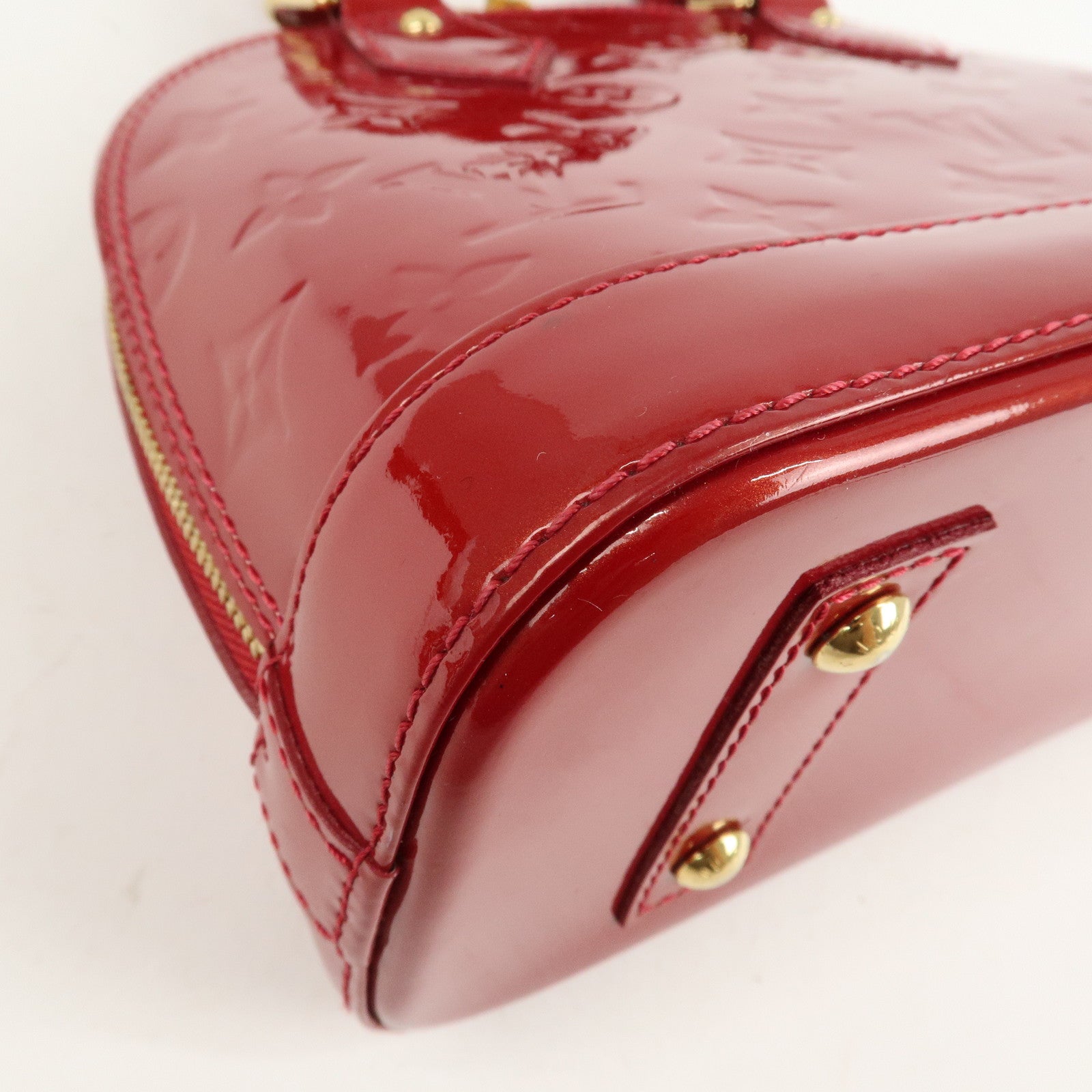 Louis Vuitton Monogram Vernis Alma BB 2Way Bag Red M91606 Used