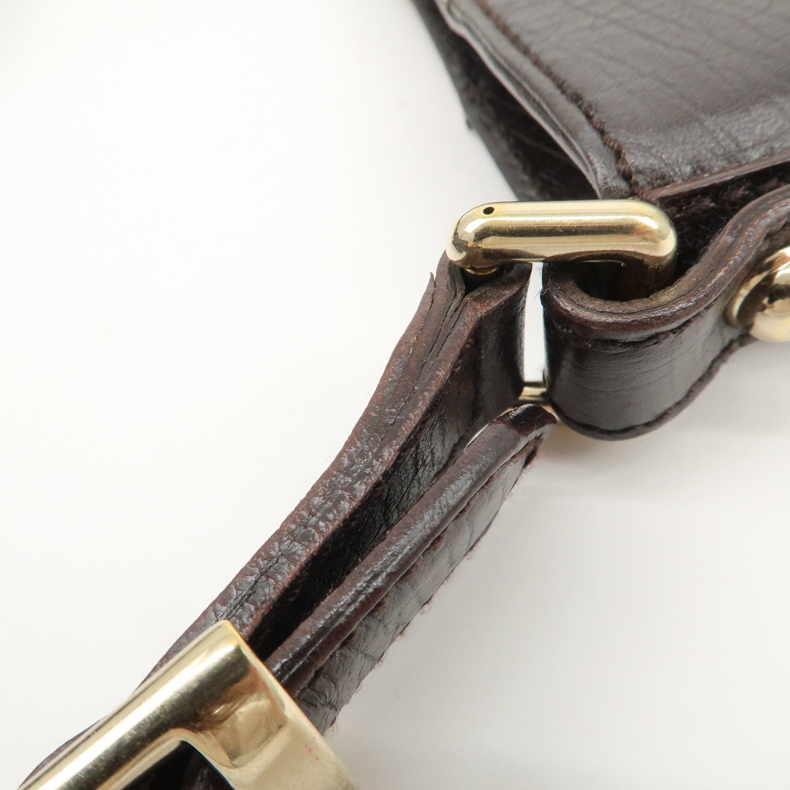 GUCCI Horsebit Sherry GG Canvas Leather Shoulder Bag Beige 137288 Used