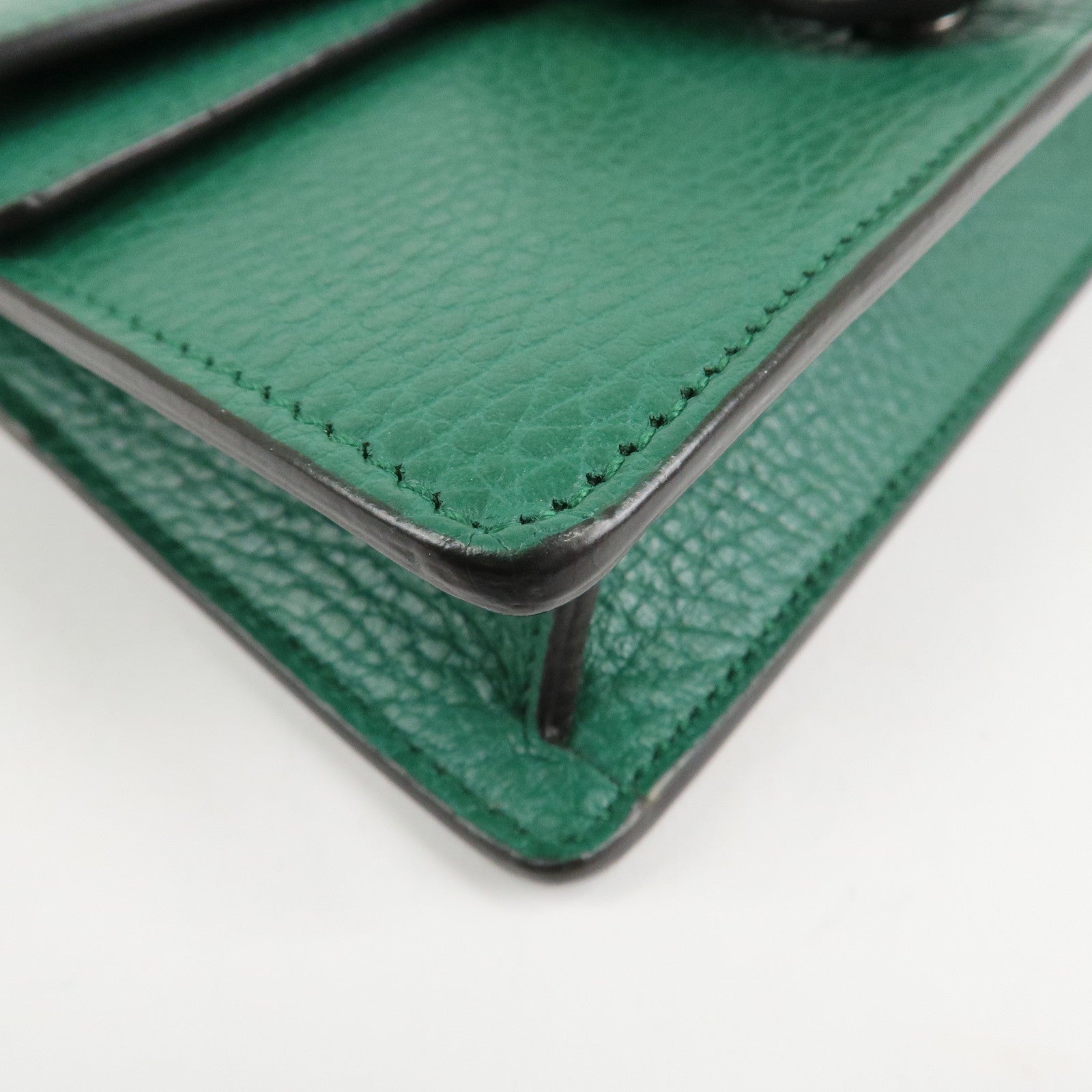 GUCCI Dionysus Leather Chain Shoulder Bag Green 476432 Used