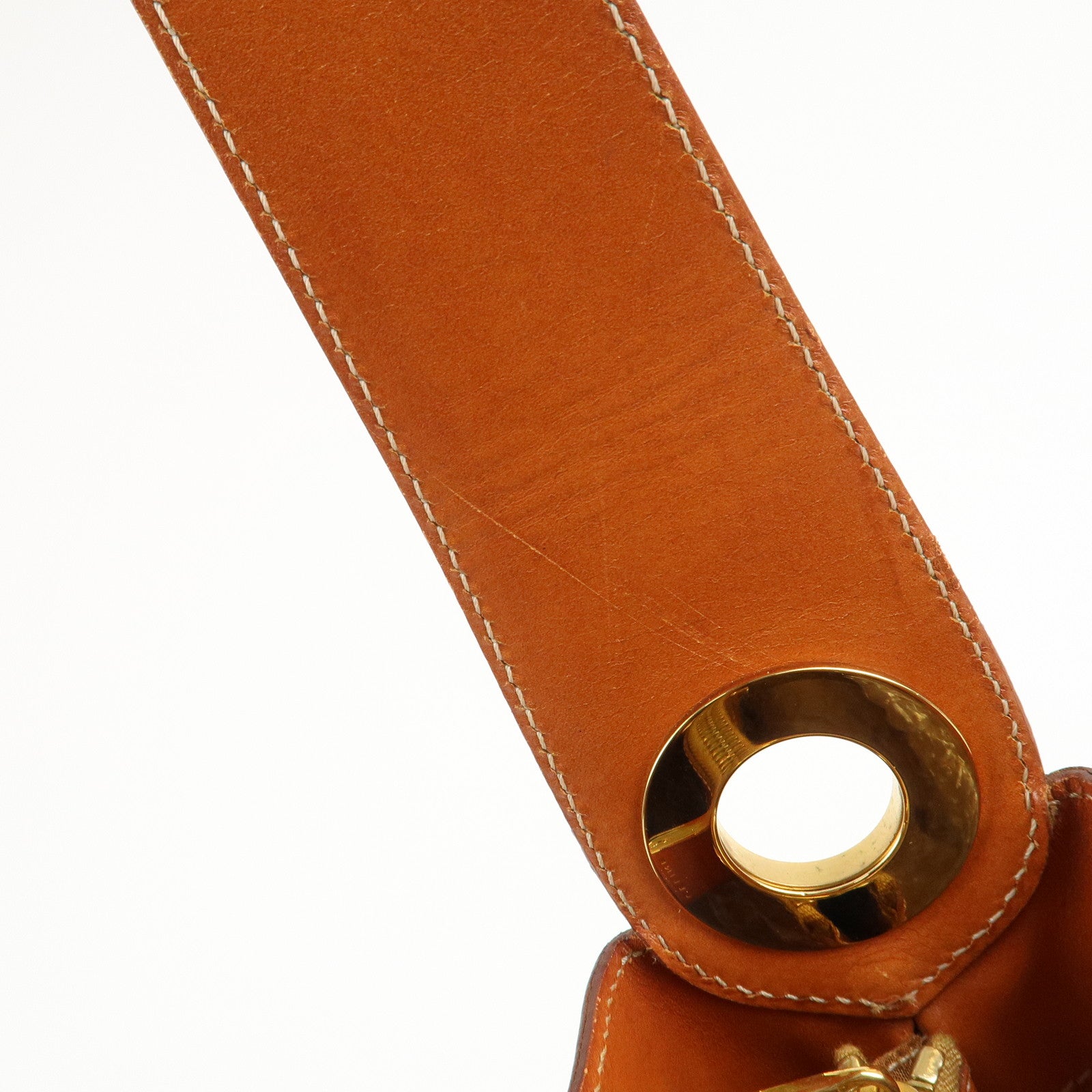 CELINE Macadam PVC Leather Shoulder Bag Hand Bag Brown Used