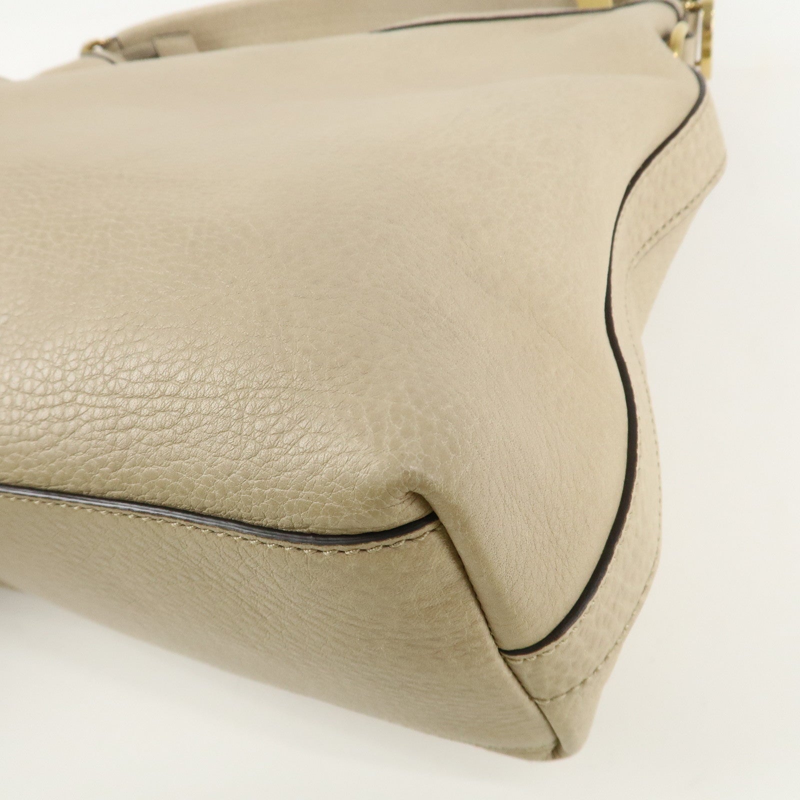 GUCCI Miss GG Leather Shoulder Bag Hand Bag Ivory 326514 Used