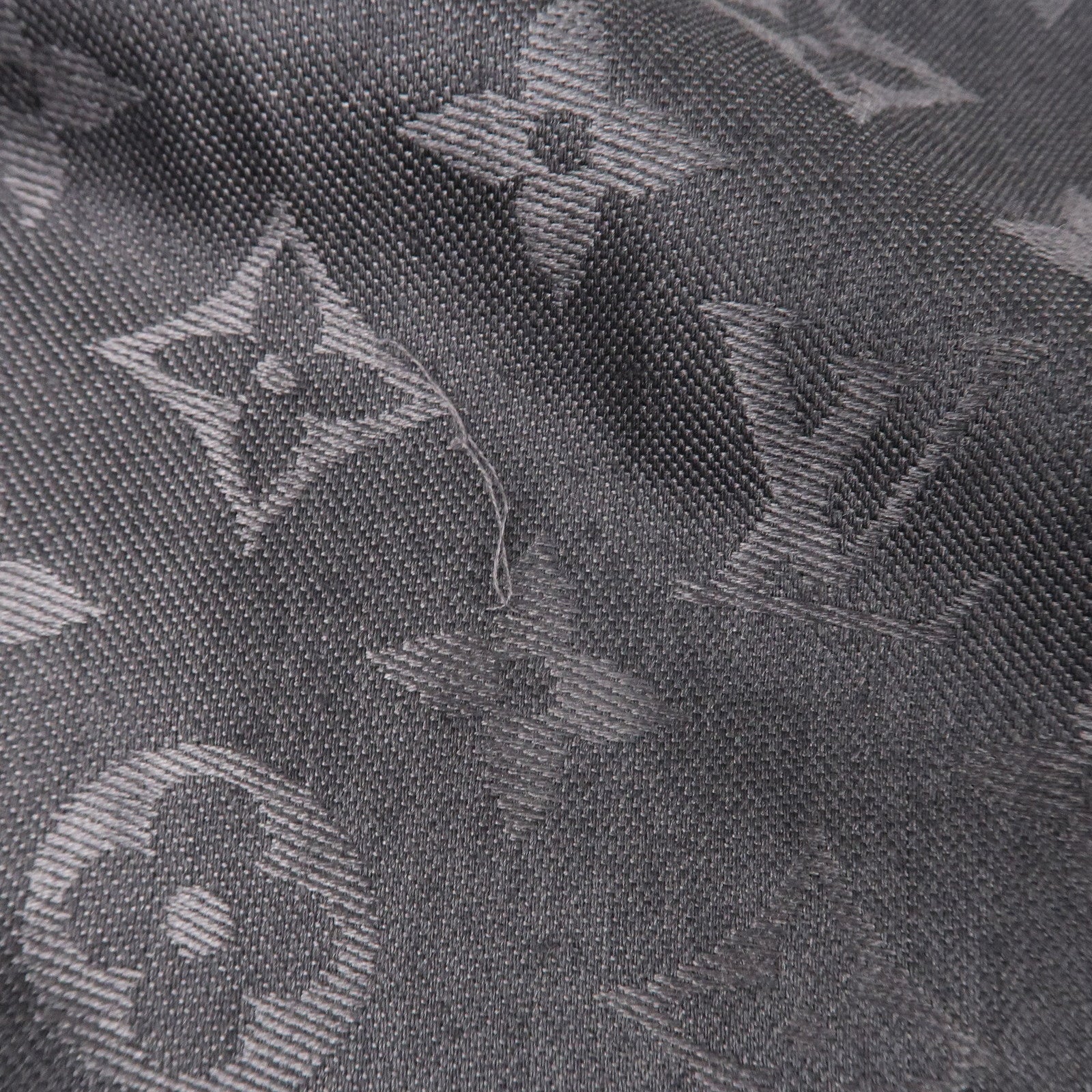 Louis Vuitton Monogram Silk Wool Stole Shawl Gray 402336 Used