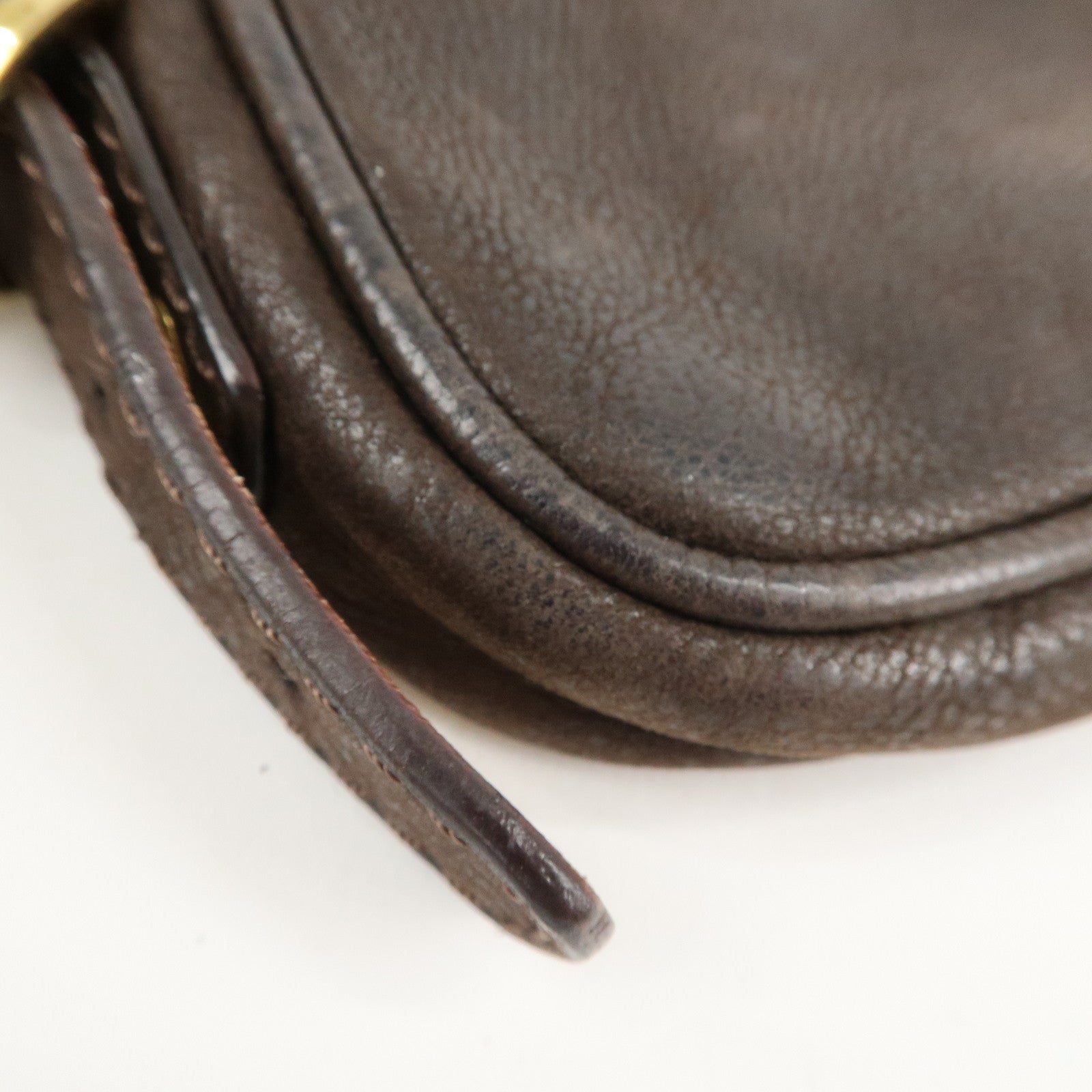 LOEWE Anagram Leather Mini Shoulder Bag Crossbody Bag Brown Used