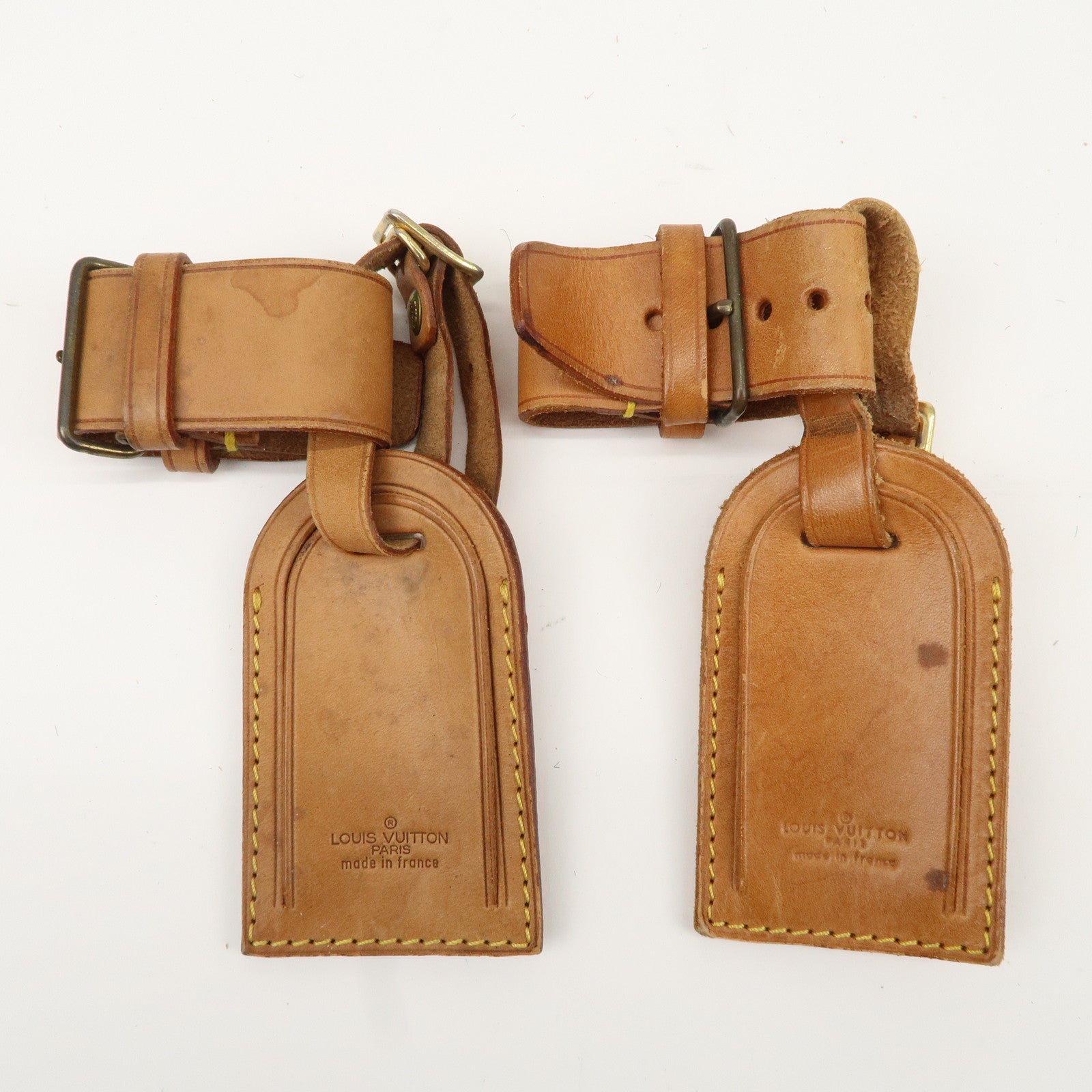 Louis Vuitton Set of 10 Leather Name Tag & Poignet Natural Used