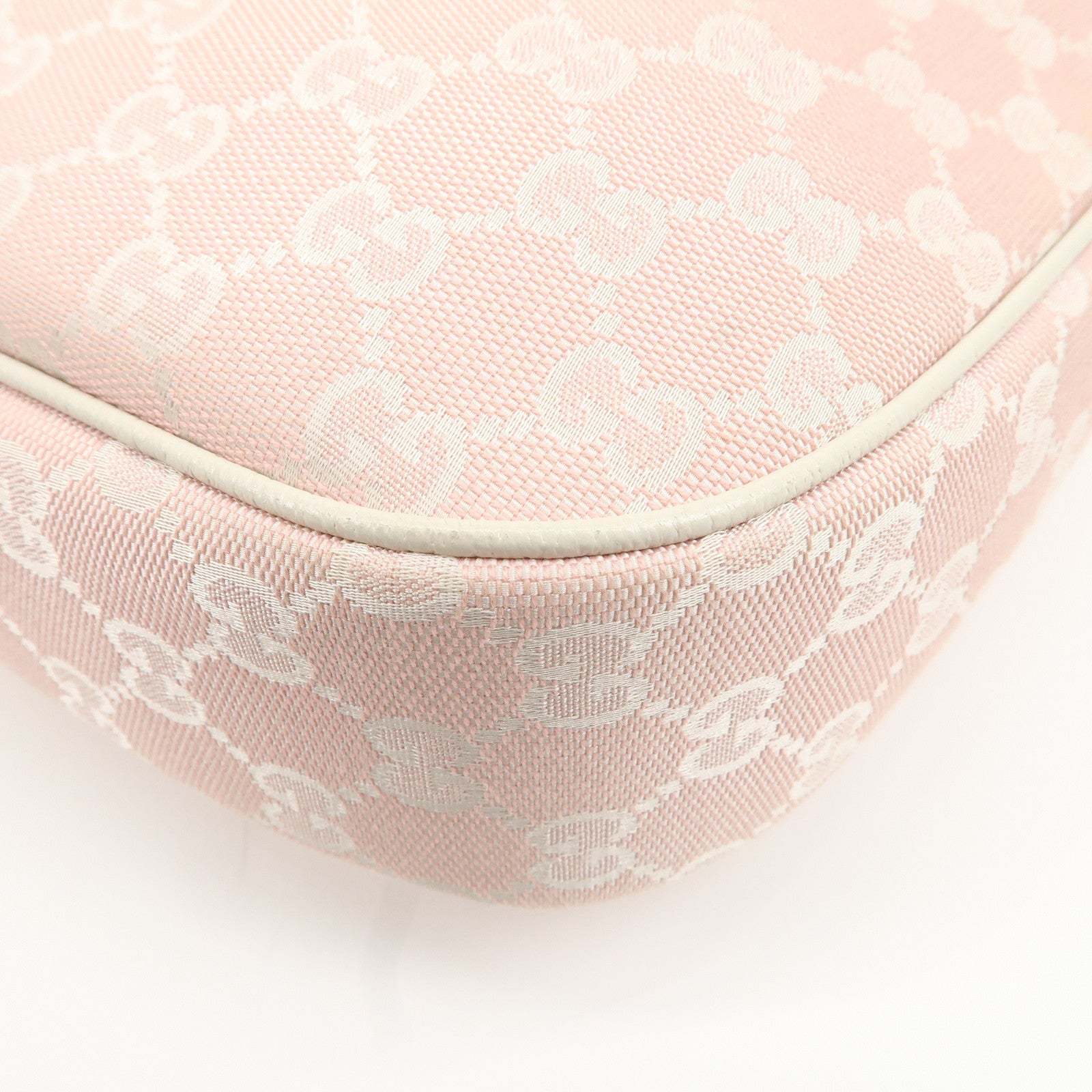 GUCCI Sherry Line GG Canvas Leather Shoulder Bag Pink 145757 Used