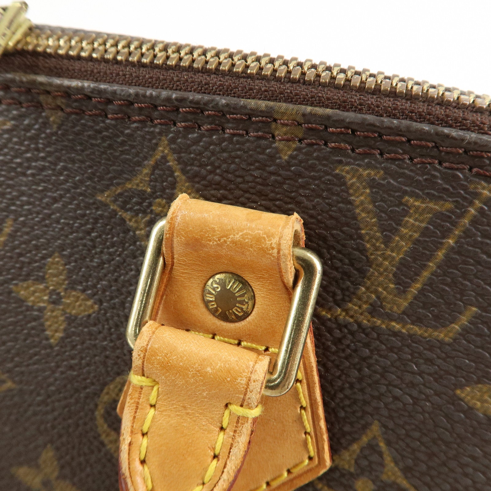 Louis Vuitton Monogram Alma Hand Bag Brown M51130 Used
