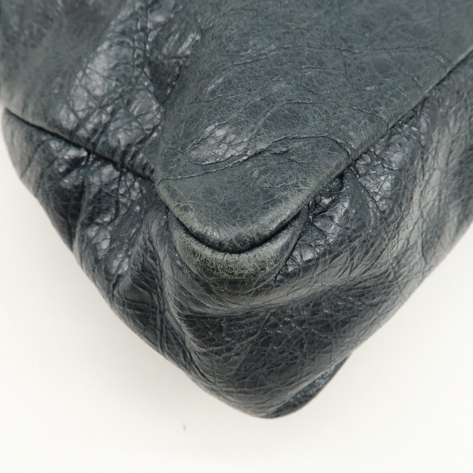 BALENCIAGA The Giant Town Leather 2Way Hand Bag Navy 285434 Used