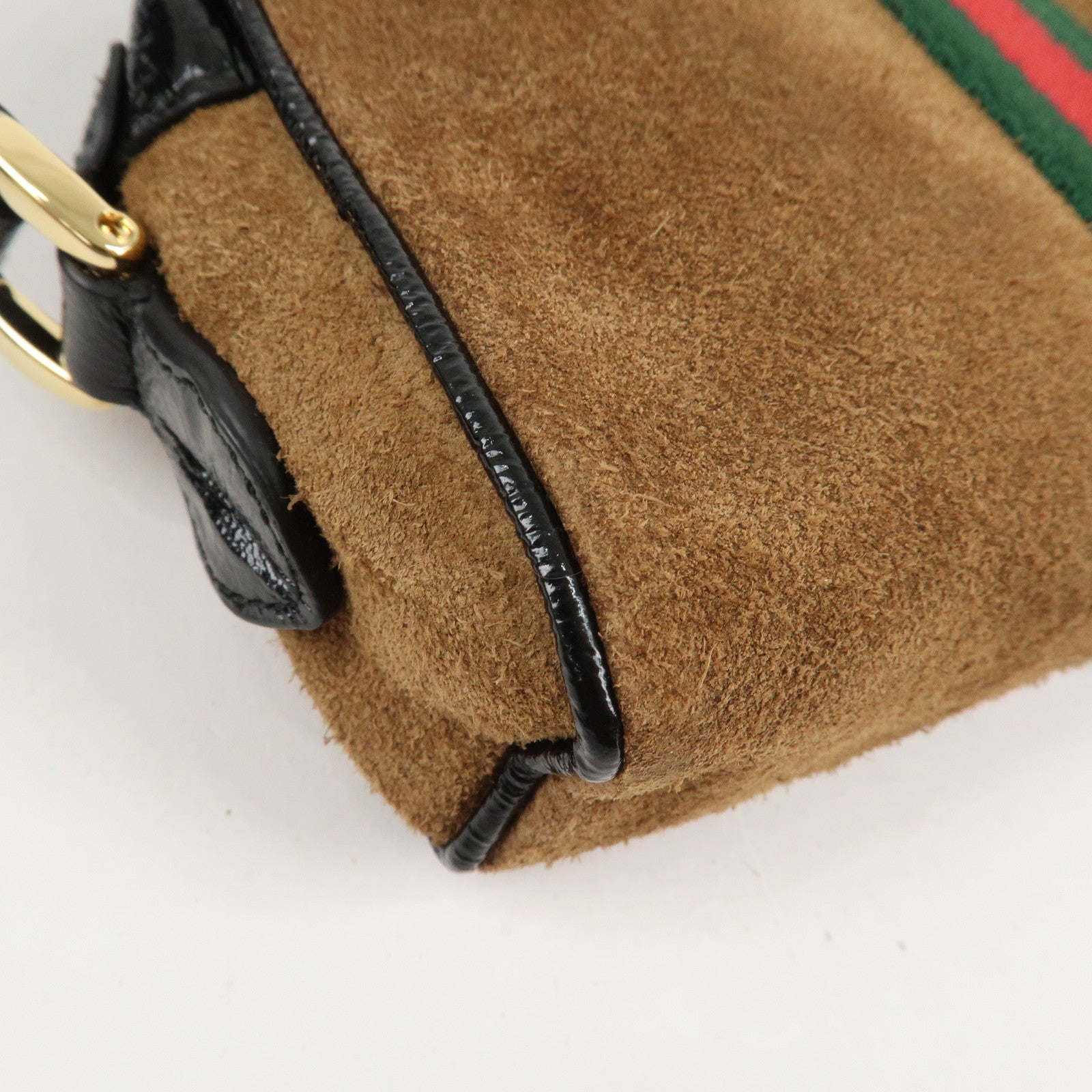 GUCCI Ophidia Sherry Suede Patent Leather Shoulder Bag 573321 Used