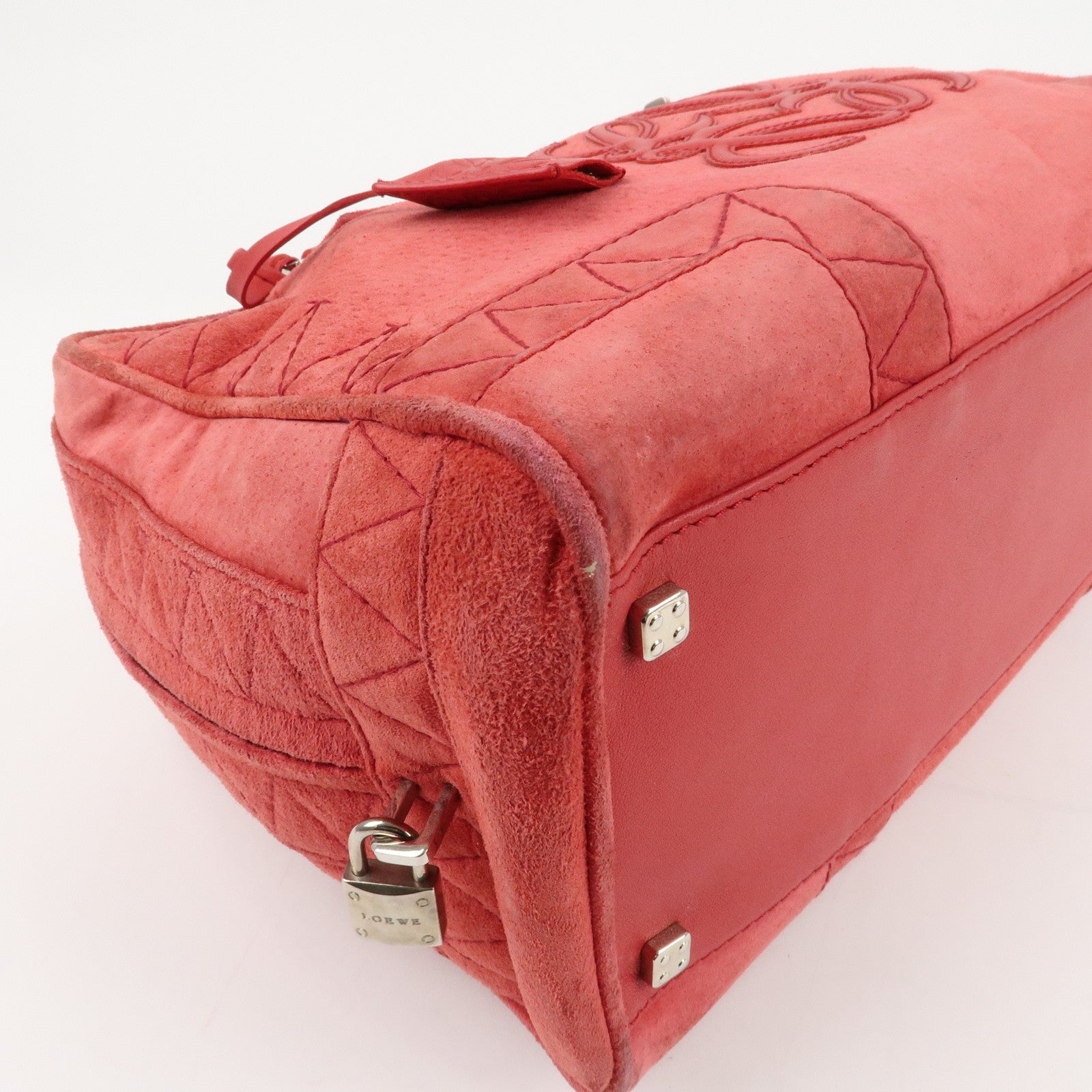 LOEWE Anagram Leather Amazona 36 Hand Bag Rose Used